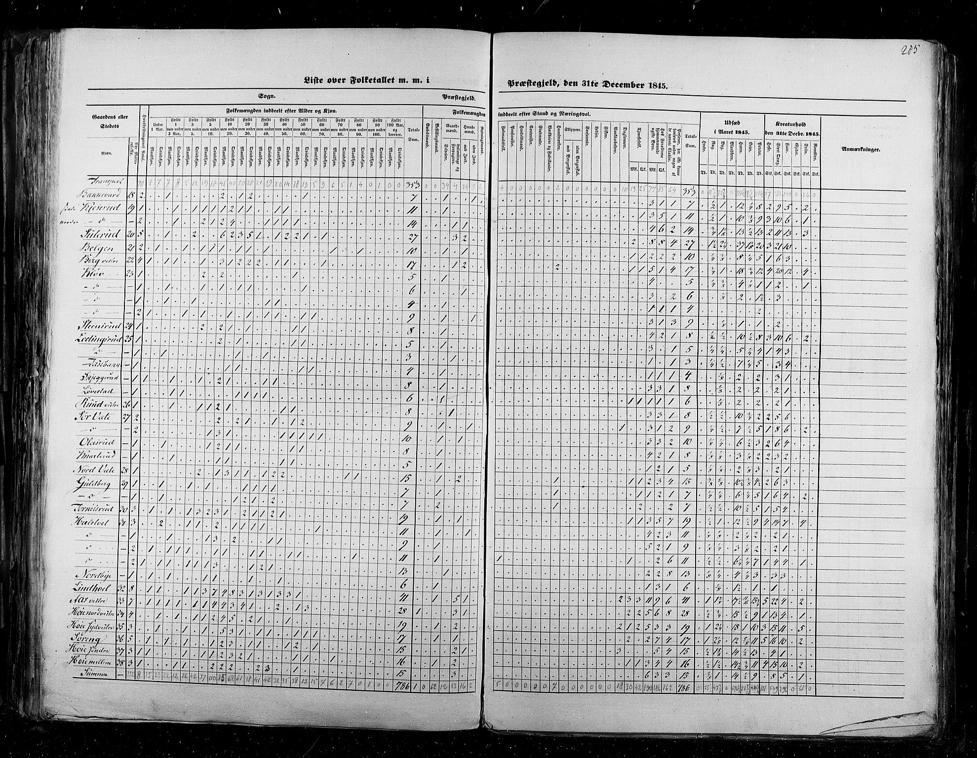 RA, Folketellingen 1845, bind 2: Smålenenes amt og Akershus amt, 1845, s. 285