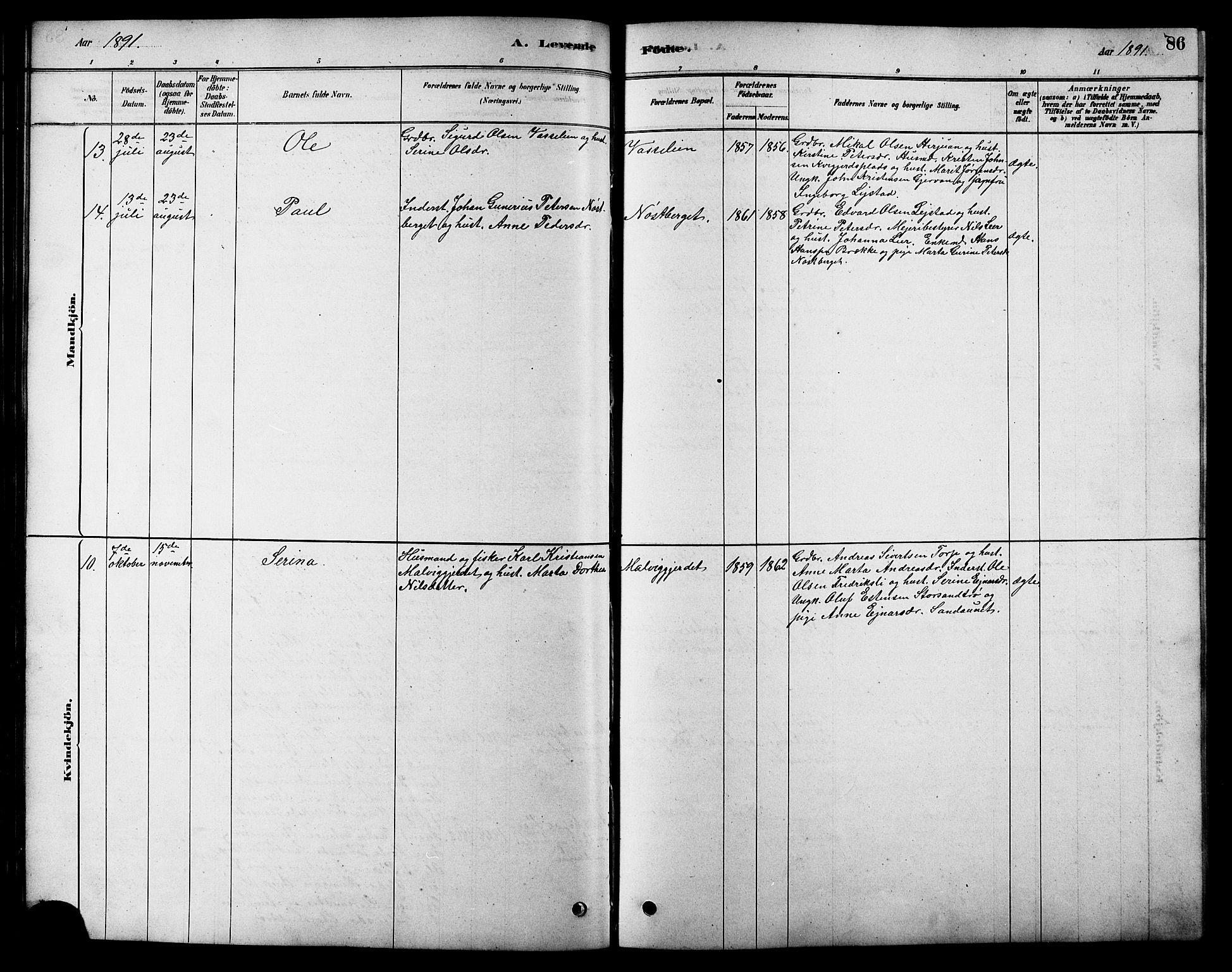 Ministerialprotokoller, klokkerbøker og fødselsregistre - Sør-Trøndelag, AV/SAT-A-1456/616/L0423: Klokkerbok nr. 616C06, 1878-1903, s. 86