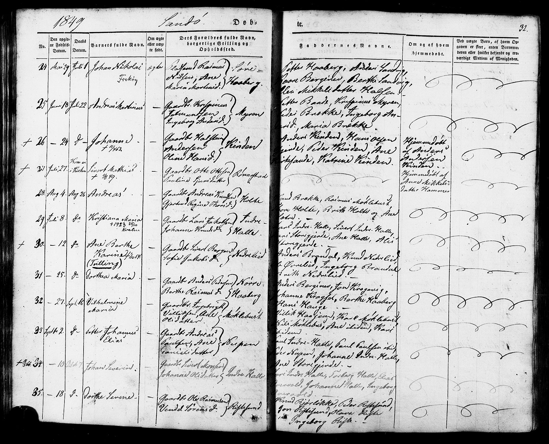 Ministerialprotokoller, klokkerbøker og fødselsregistre - Møre og Romsdal, AV/SAT-A-1454/503/L0034: Ministerialbok nr. 503A02, 1841-1884, s. 32