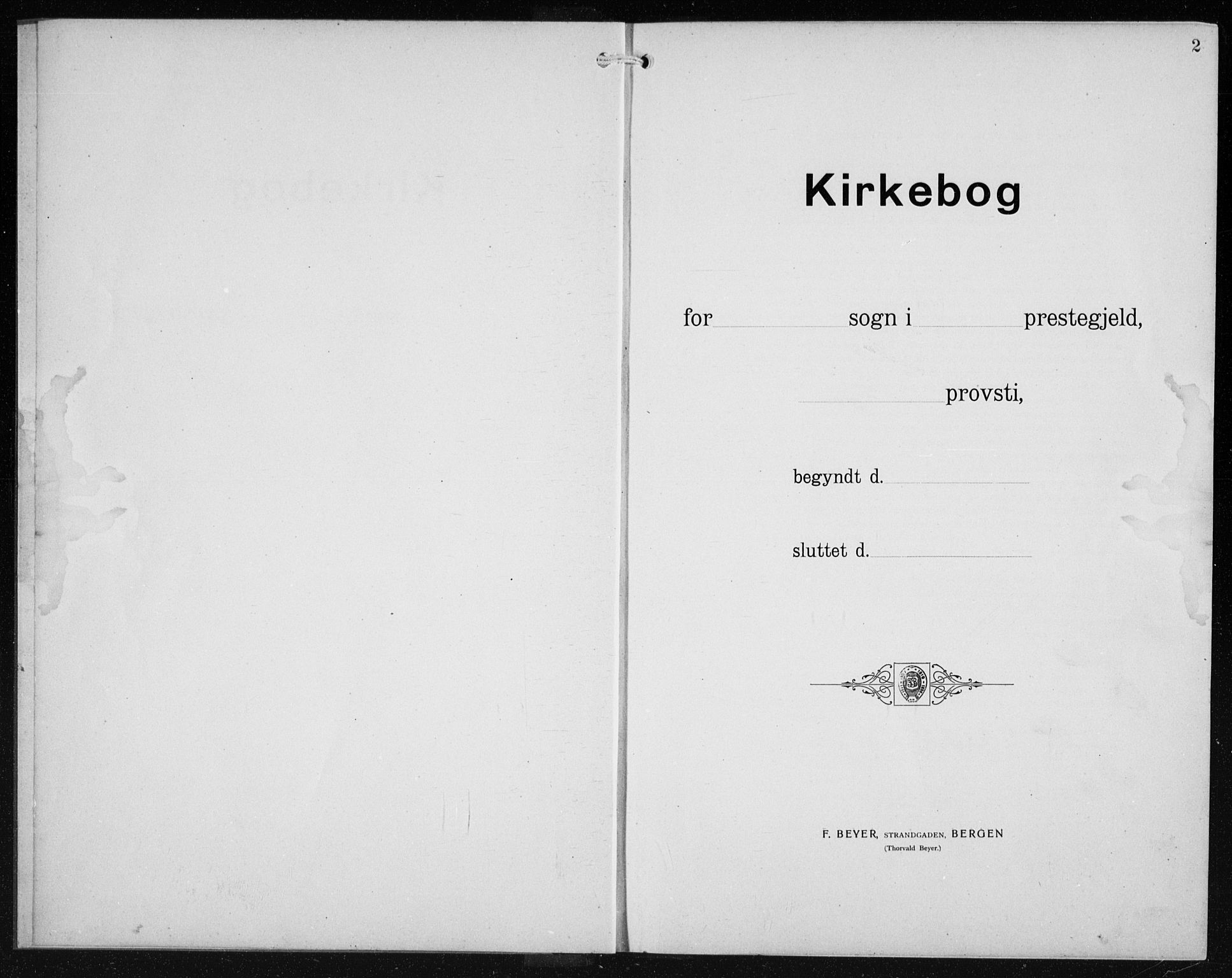 Hægebostad sokneprestkontor, SAK/1111-0024/F/Fb/Fba/L0005: Klokkerbok nr. B 5, 1907-1931, s. 2