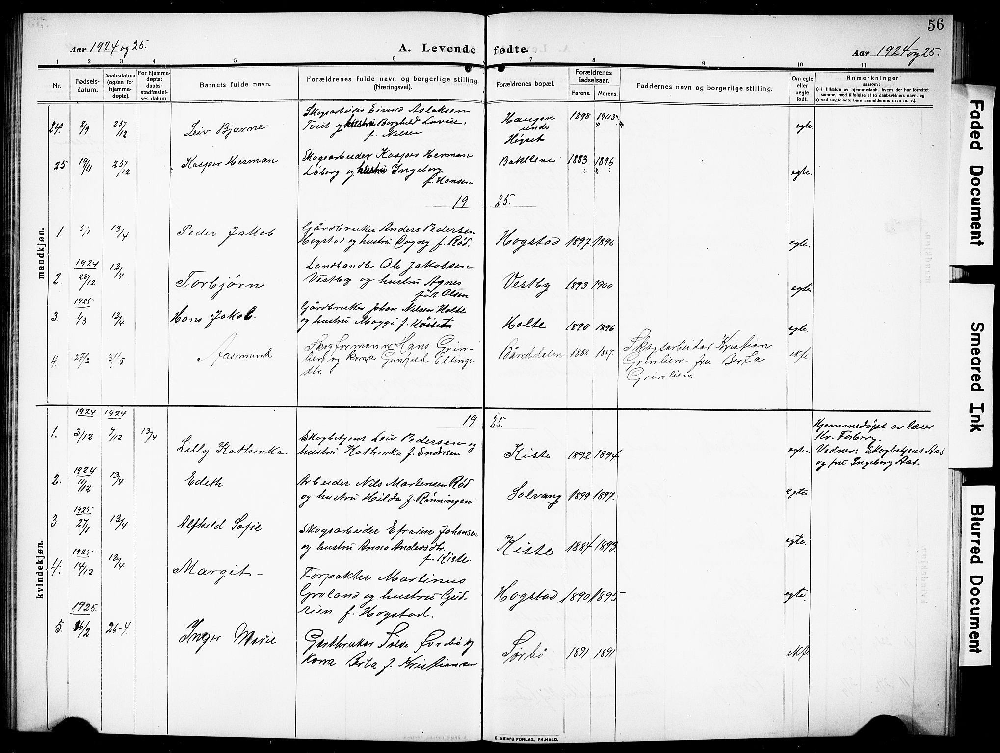 Siljan kirkebøker, AV/SAKO-A-300/G/Ga/L0003: Klokkerbok nr. 3, 1909-1927, s. 56