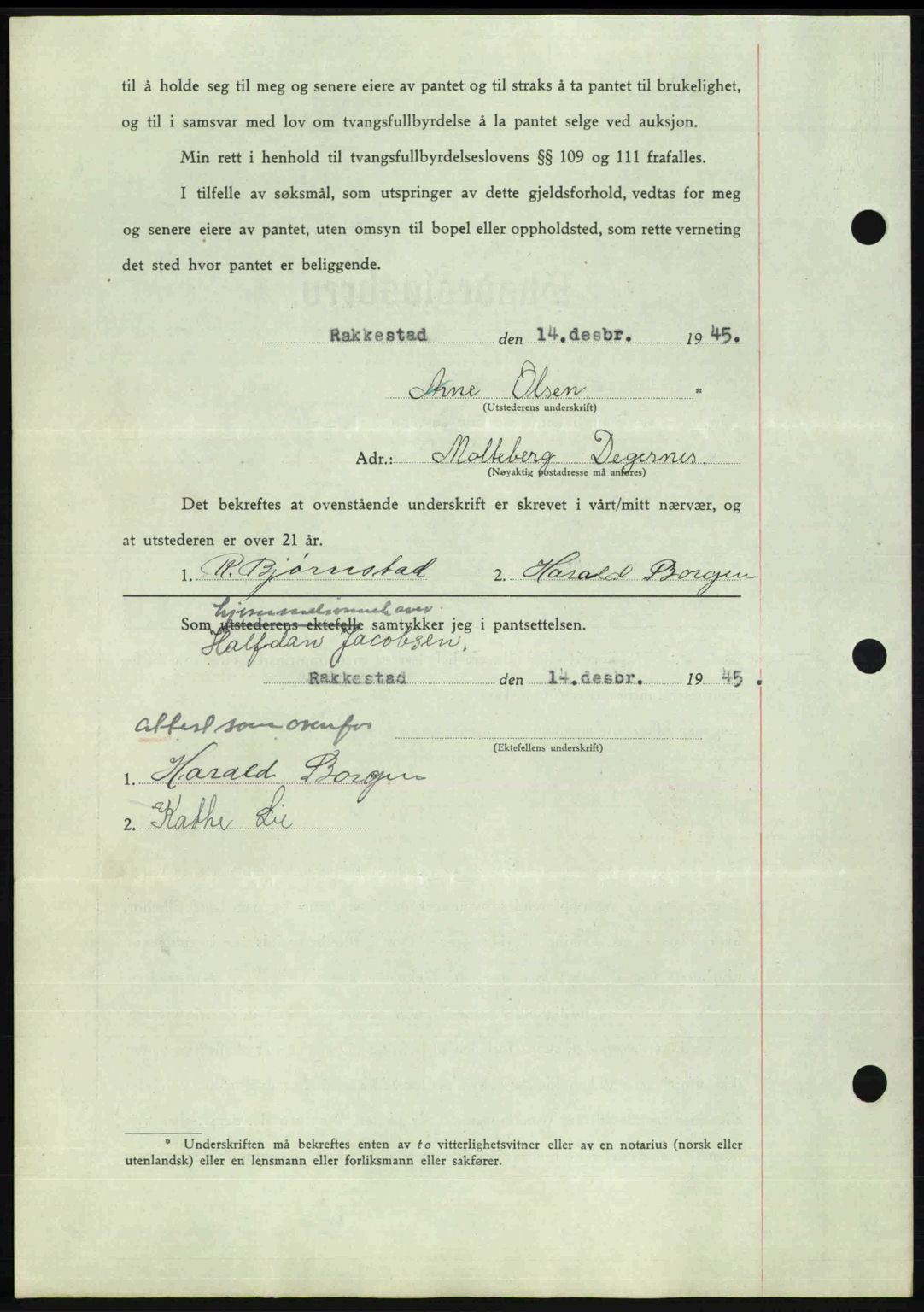 Rakkestad sorenskriveri, AV/SAO-A-10686/G/Gb/Gba/Gbab/L0012a: Pantebok nr. A12 I, 1945-1946, Dagboknr: 210/1946