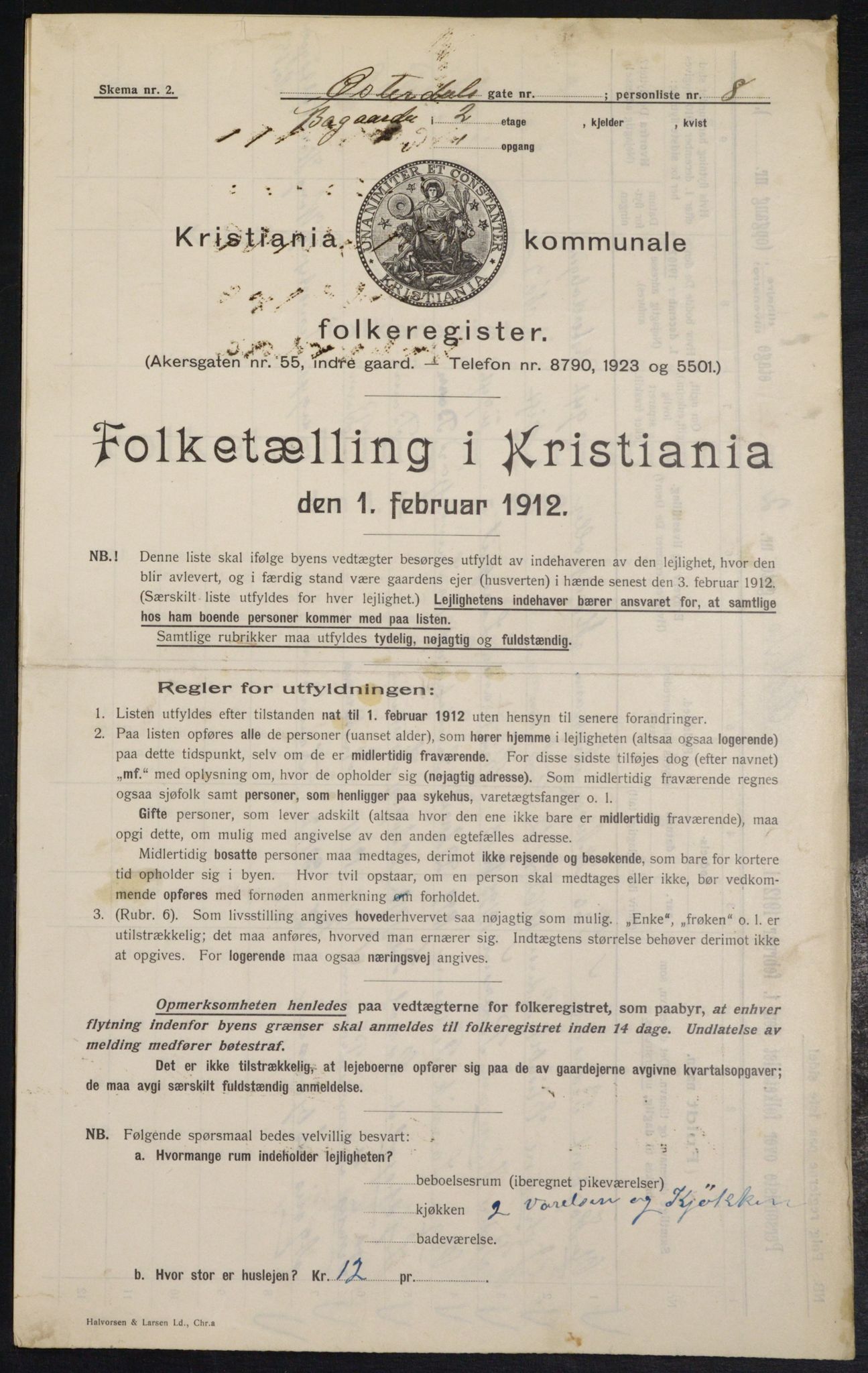 OBA, Kommunal folketelling 1.2.1912 for Kristiania, 1912, s. 128897