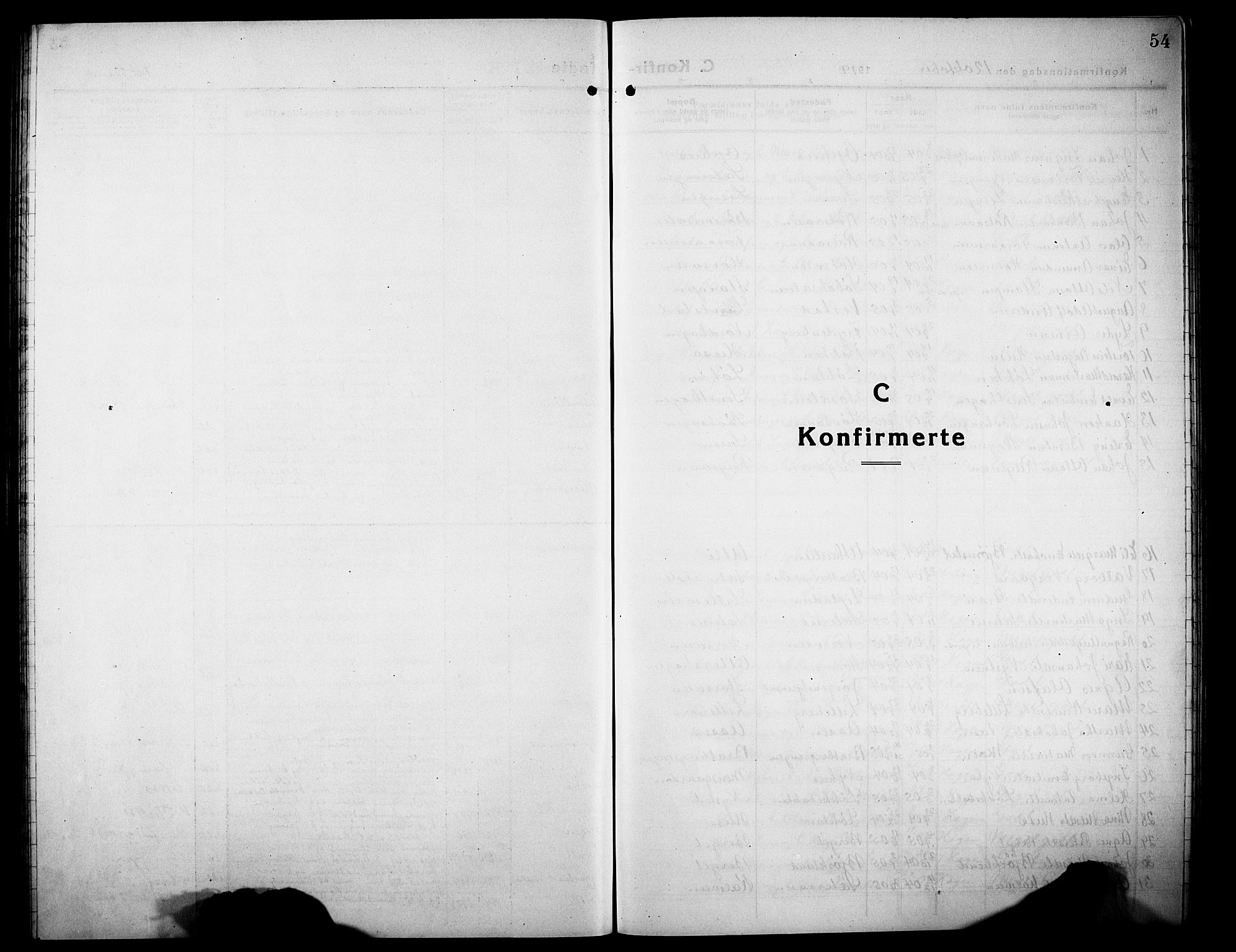 Elverum prestekontor, SAH/PREST-044/H/Ha/Hab/L0013: Klokkerbok nr. 13, 1919-1933, s. 54