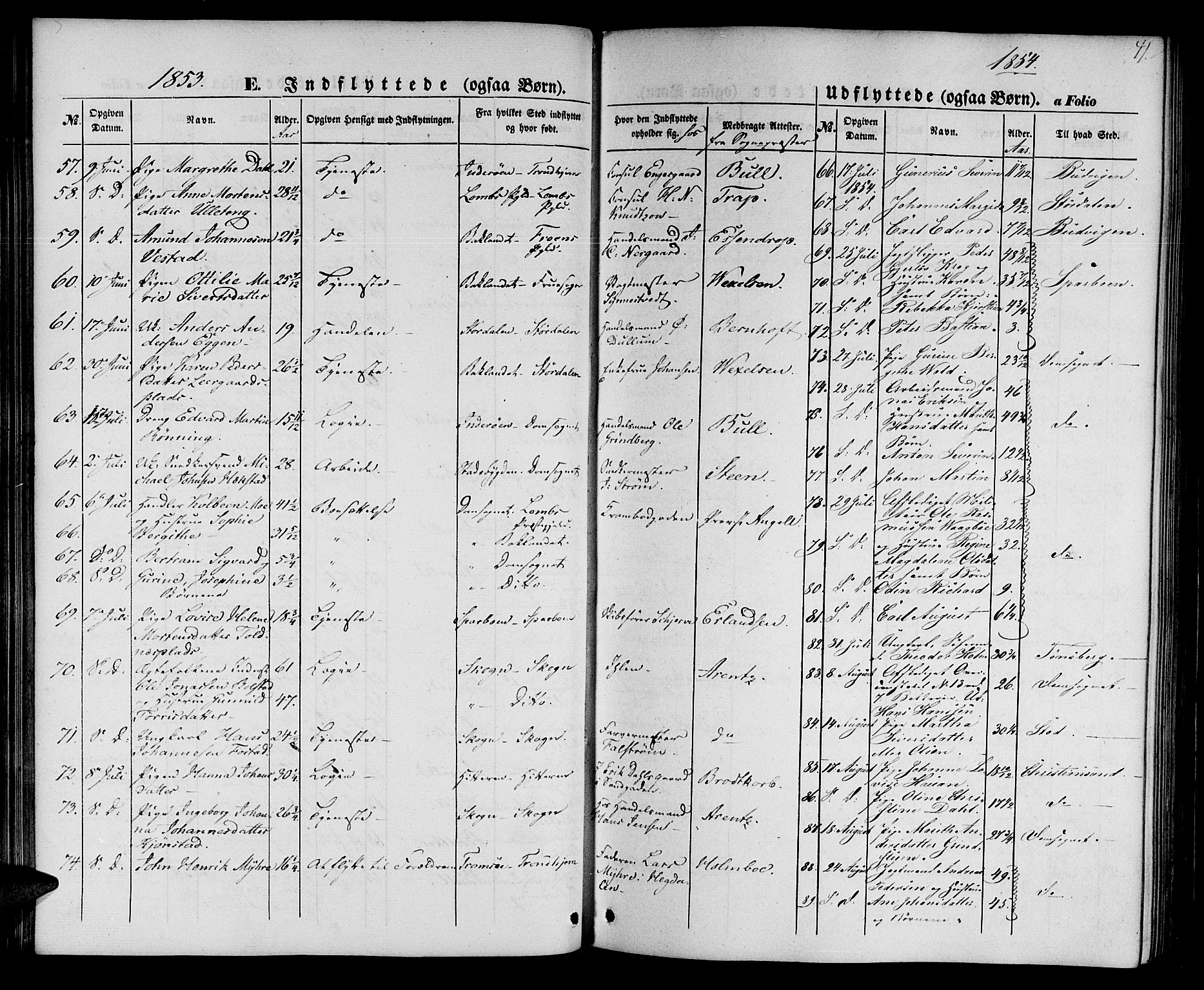 Ministerialprotokoller, klokkerbøker og fødselsregistre - Sør-Trøndelag, SAT/A-1456/602/L0113: Ministerialbok nr. 602A11, 1849-1861, s. 41