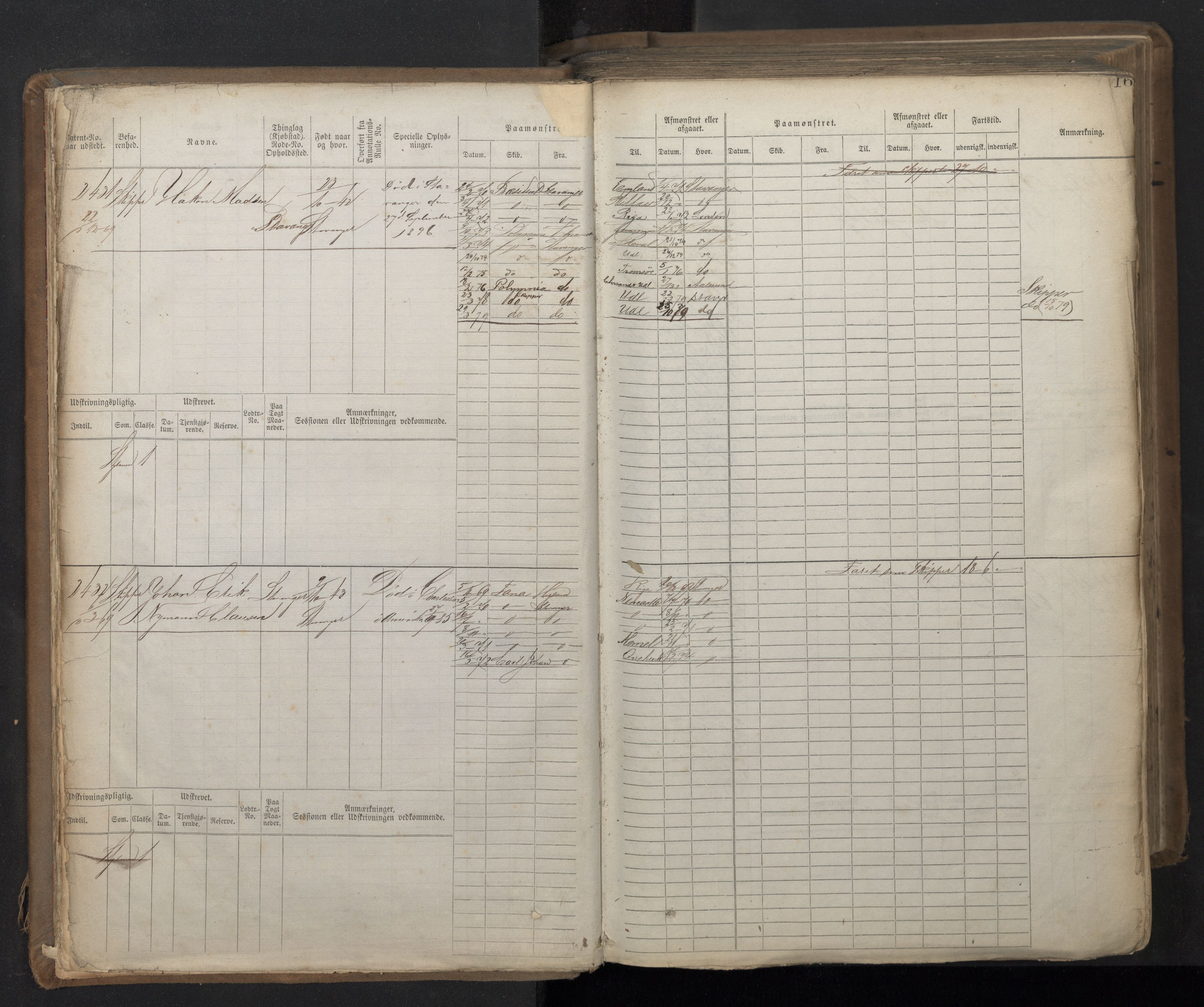 Stavanger sjømannskontor, AV/SAST-A-102006/F/Fb/Fbb/L0018: Sjøfartshovedrulle patnentnr. 2402-3602 (dublett), 1869, s. 19