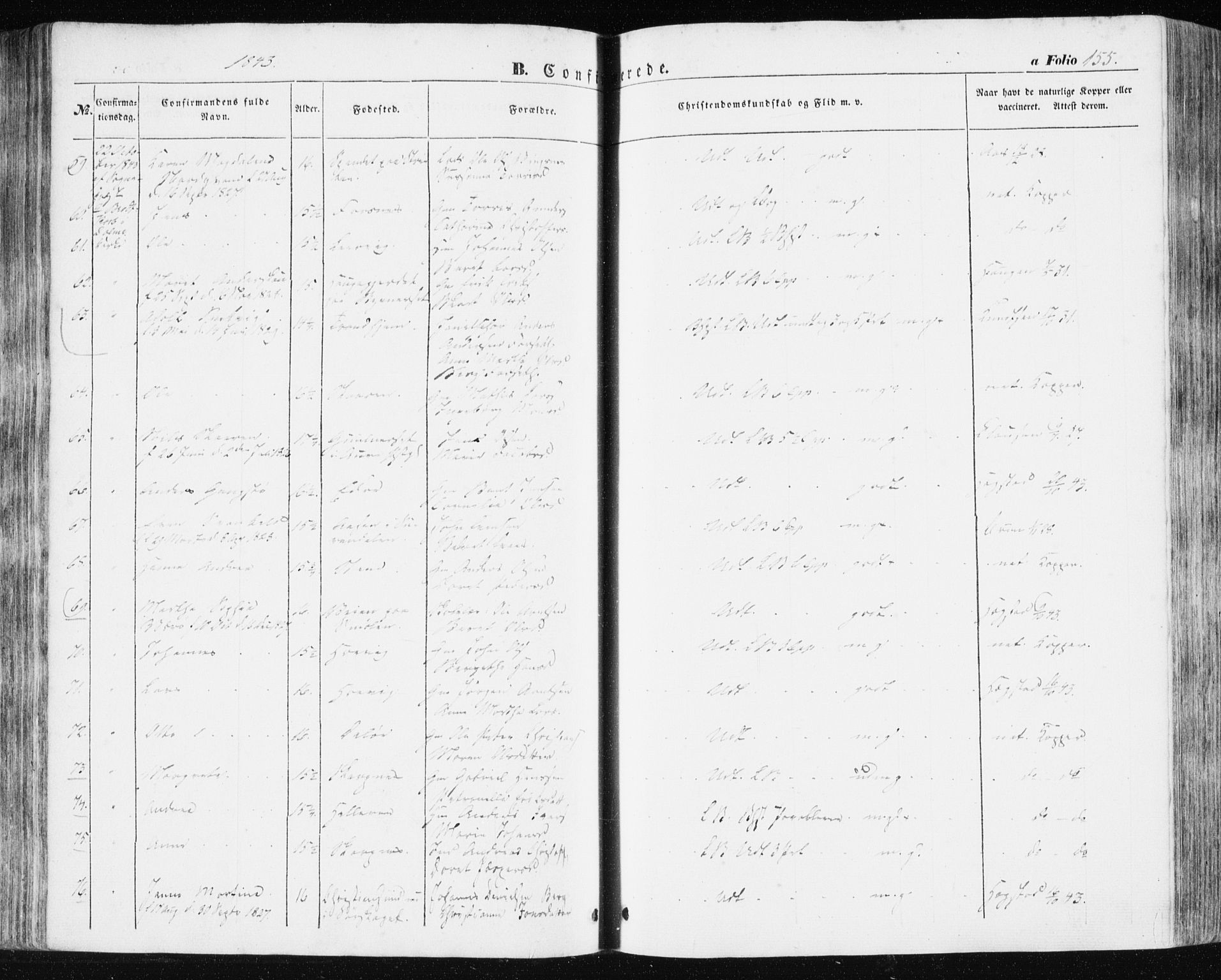 Ministerialprotokoller, klokkerbøker og fødselsregistre - Sør-Trøndelag, SAT/A-1456/634/L0529: Ministerialbok nr. 634A05, 1843-1851, s. 155