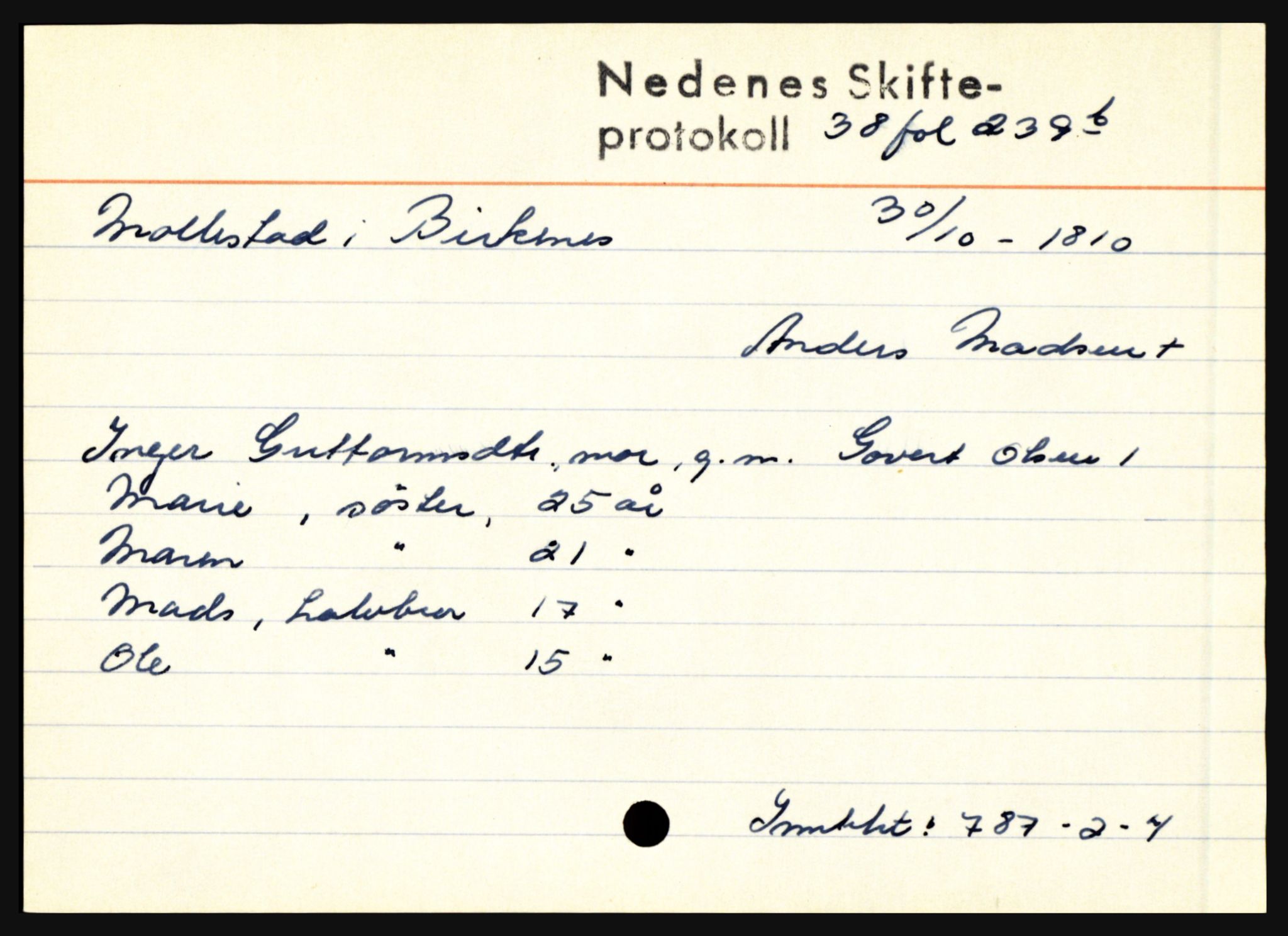Nedenes sorenskriveri før 1824, AV/SAK-1221-0007/H, s. 20279