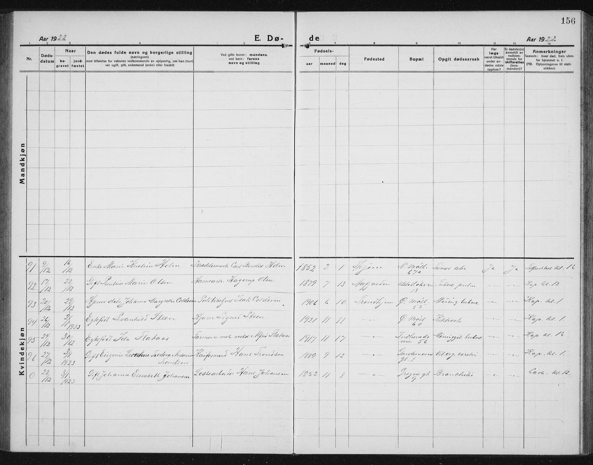 Ministerialprotokoller, klokkerbøker og fødselsregistre - Sør-Trøndelag, AV/SAT-A-1456/605/L0260: Klokkerbok nr. 605C07, 1922-1942, s. 156