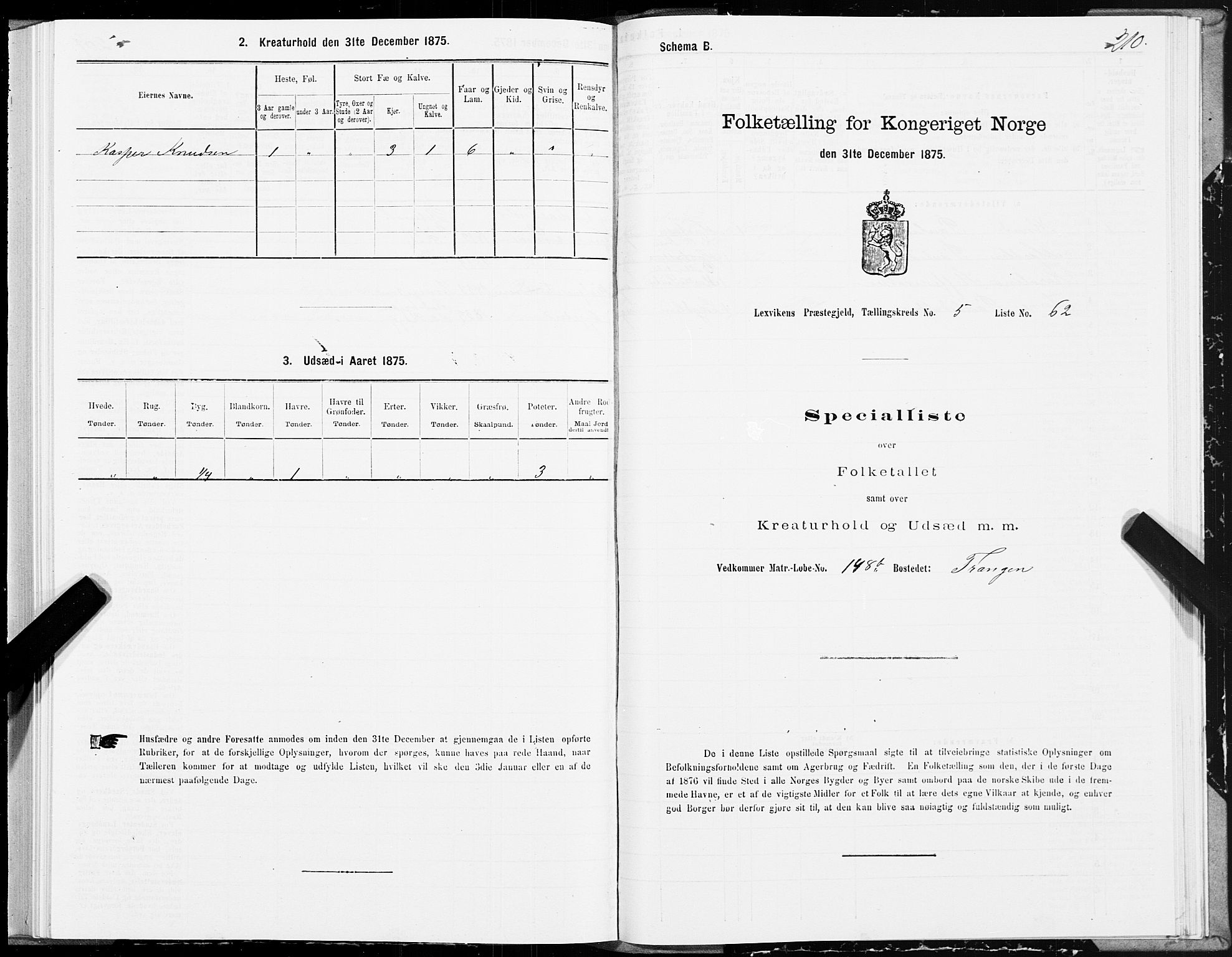 SAT, Folketelling 1875 for 1718P Leksvik prestegjeld, 1875, s. 3210