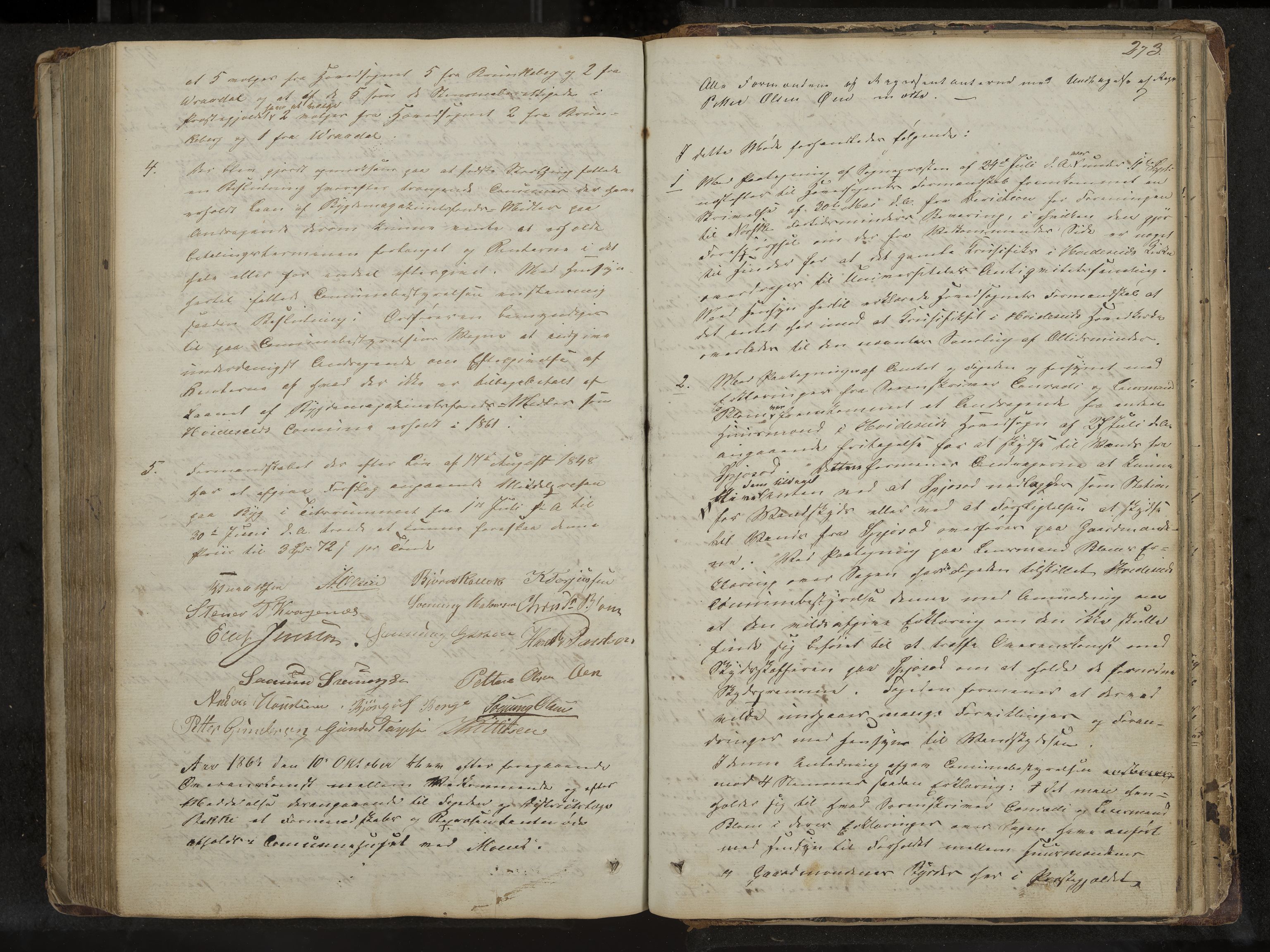 Kviteseid formannskap og sentraladministrasjon, IKAK/0829021/A/Aa/L0001: Møtebok med register, 1837-1866, s. 273