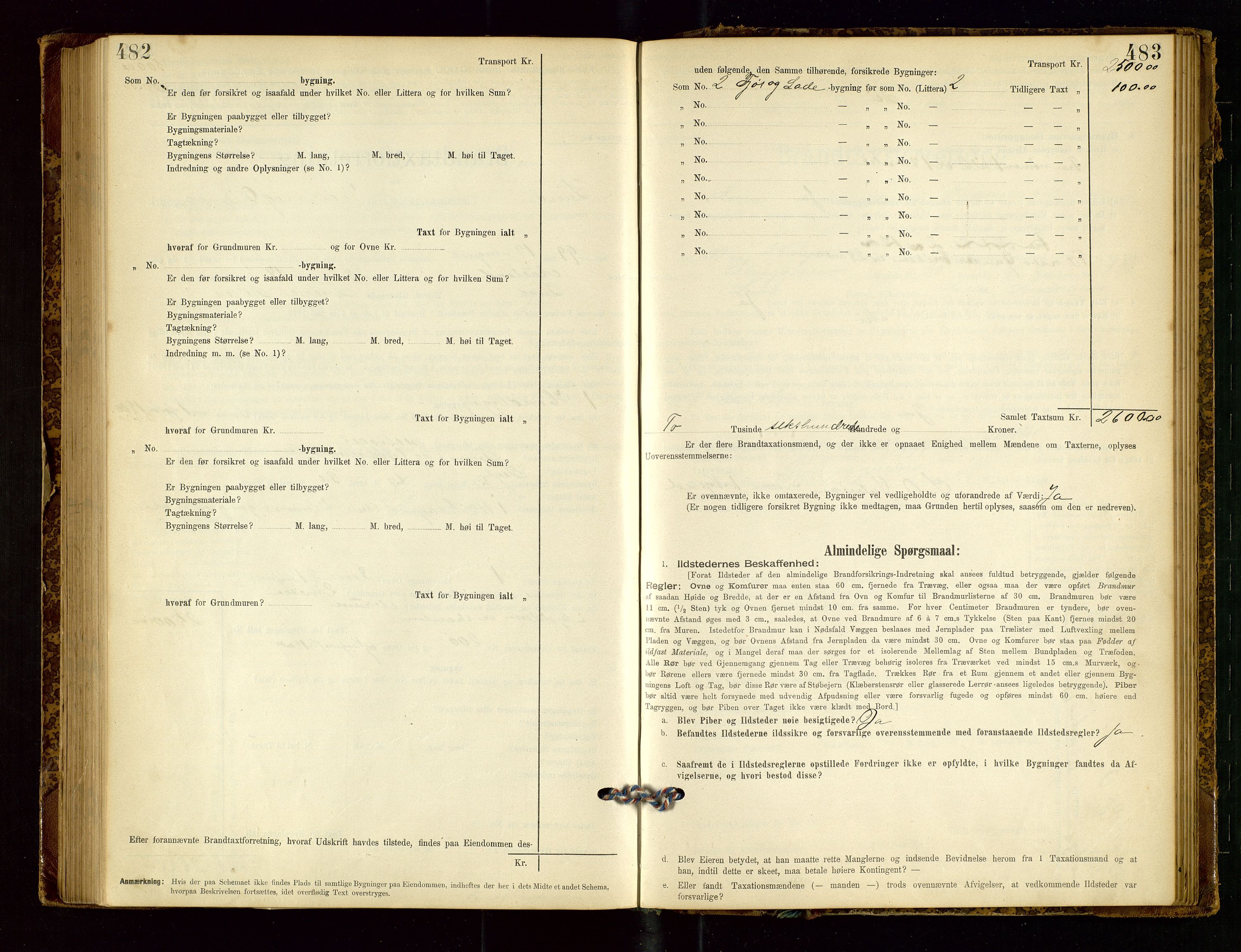 Lund lensmannskontor, AV/SAST-A-100303/Gob/L0001: "Brandtakstprotokol", 1894-1907, s. 482-483