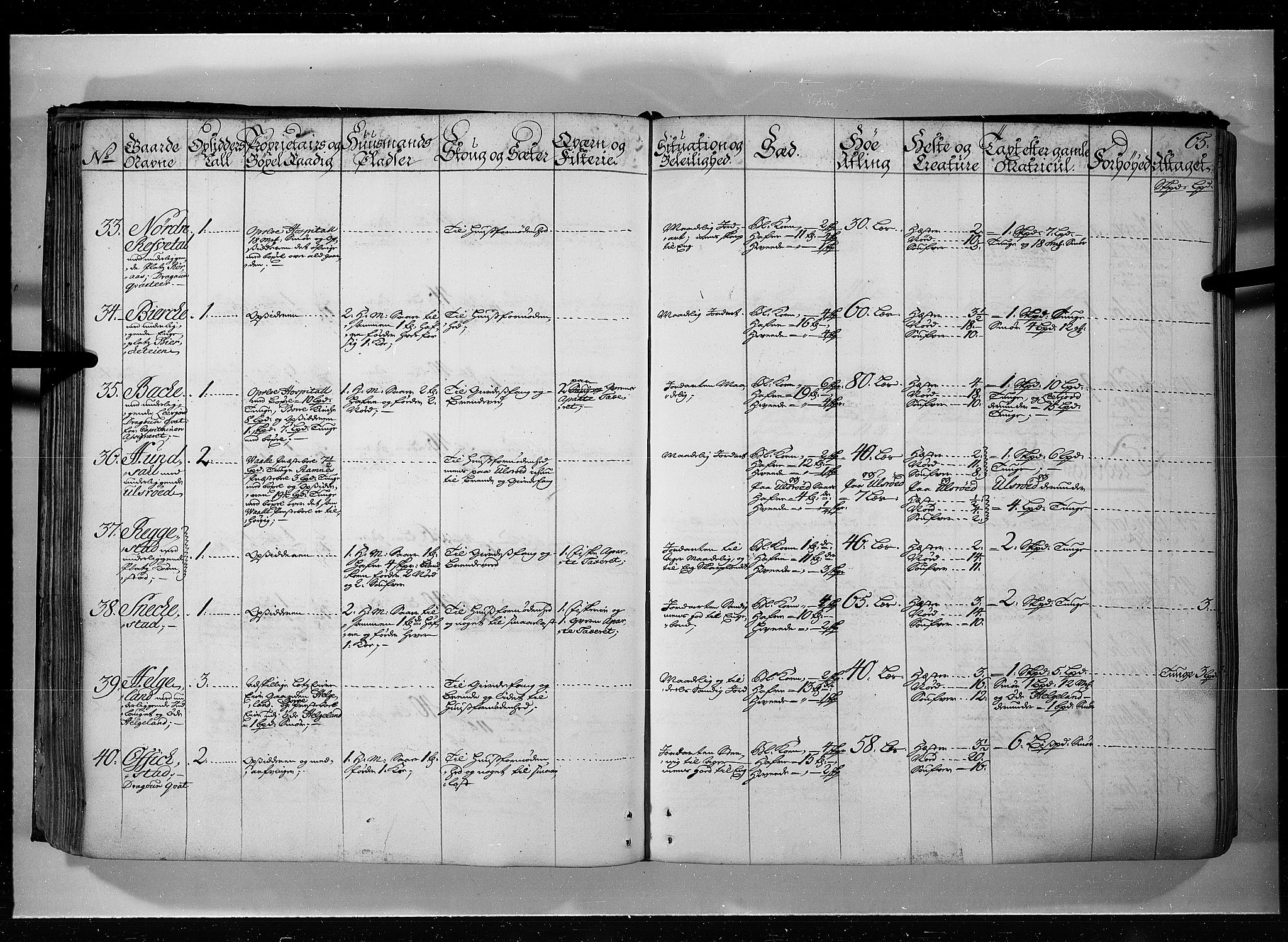 Rentekammeret inntil 1814, Realistisk ordnet avdeling, AV/RA-EA-4070/N/Nb/Nbf/L0115: Jarlsberg grevskap eksaminasjonsprotokoll, 1723, s. 64b-65a