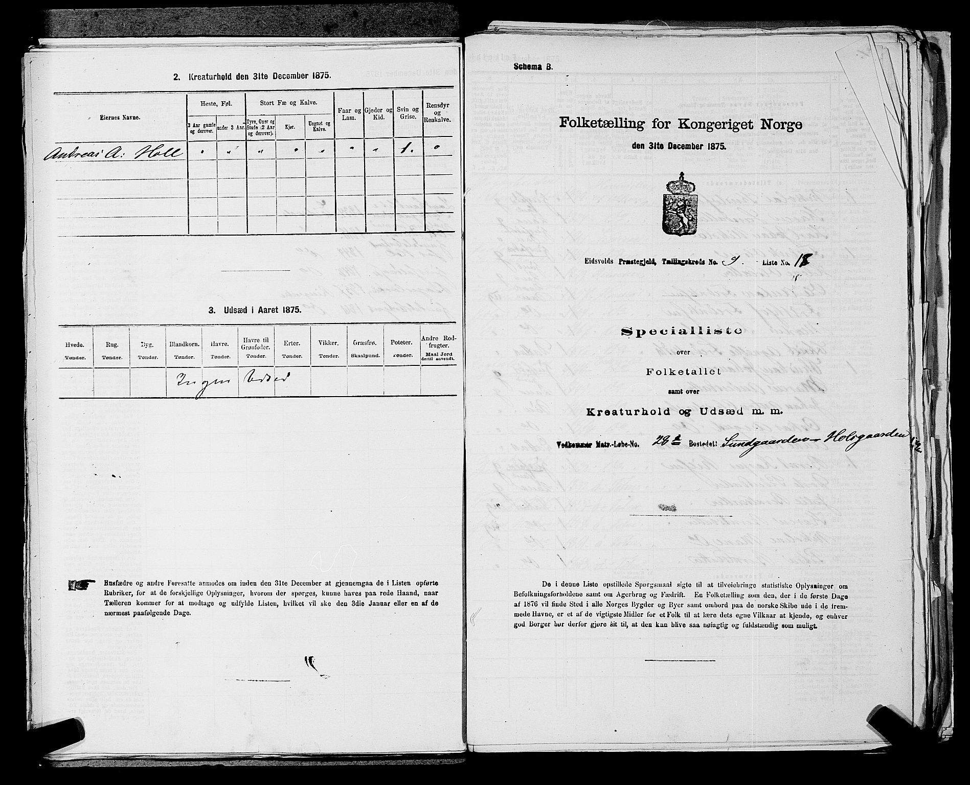 RA, Folketelling 1875 for 0237P Eidsvoll prestegjeld, 1875, s. 1385