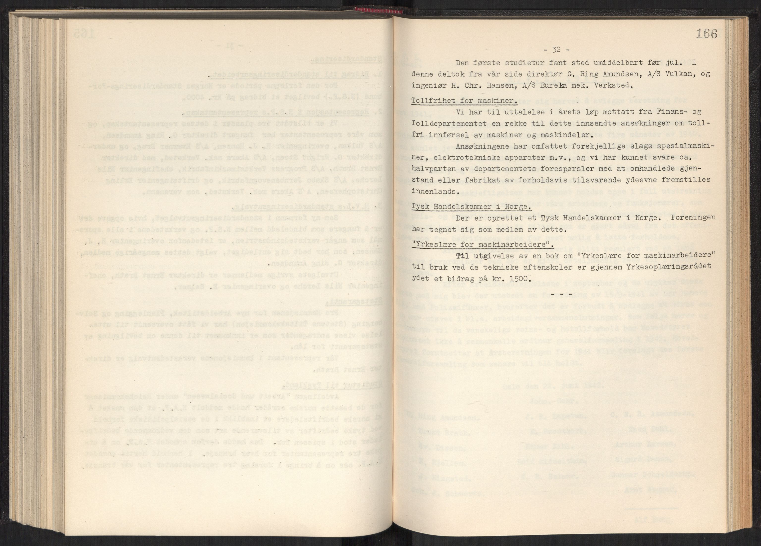 Teknologibedriftenes Landsforening TBL, RA/PA-1700/A/Ad/L0006: Årsberetning med register, 1937-1943, s. 166