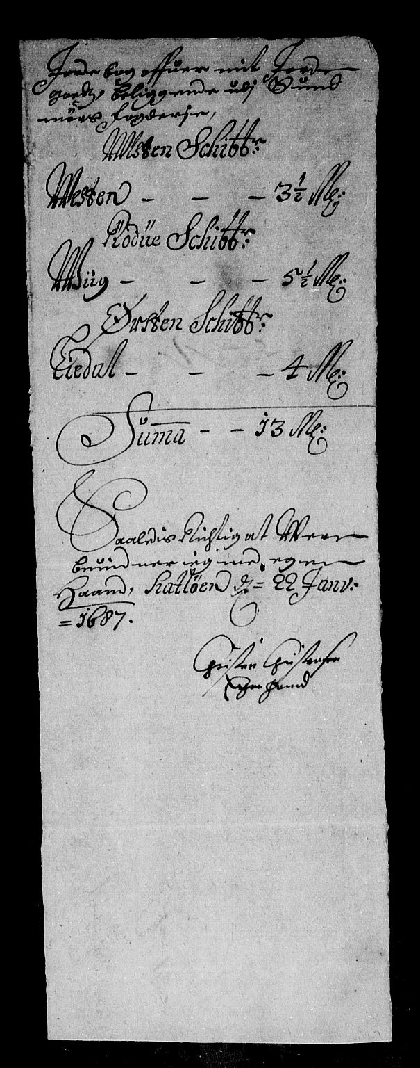 Rentekammeret inntil 1814, Reviderte regnskaper, Stiftamtstueregnskaper, Bergen stiftamt, RA/EA-6043/R/Rc/L0081: Bergen stiftamt, 1686