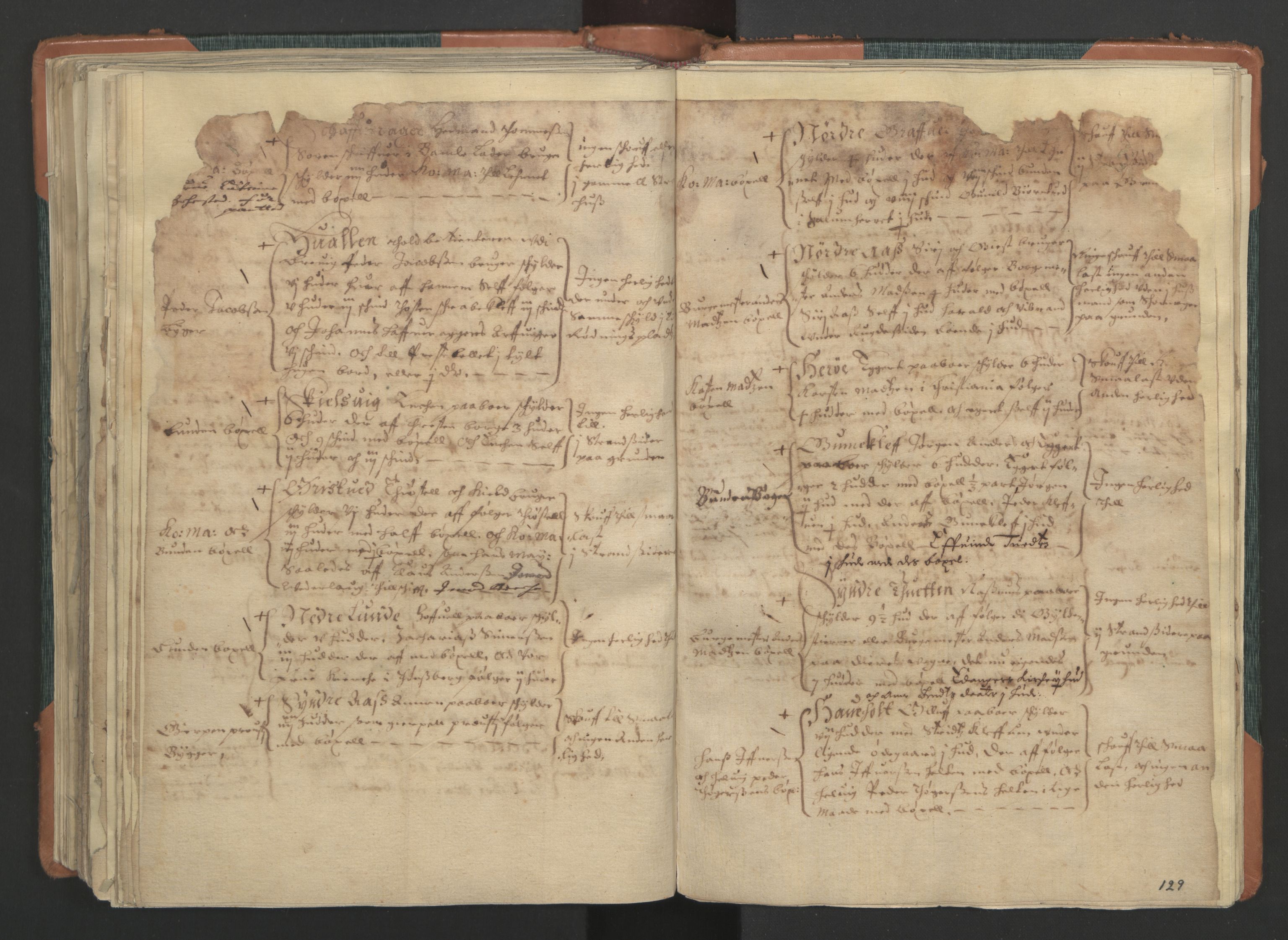 Rentekammeret inntil 1814, Realistisk ordnet avdeling, AV/RA-EA-4070/L/L0017: Skien lagdømme. Alminnelig jordebok for Telemark, Bamble og Numedal, 1661, s. 128b-129a