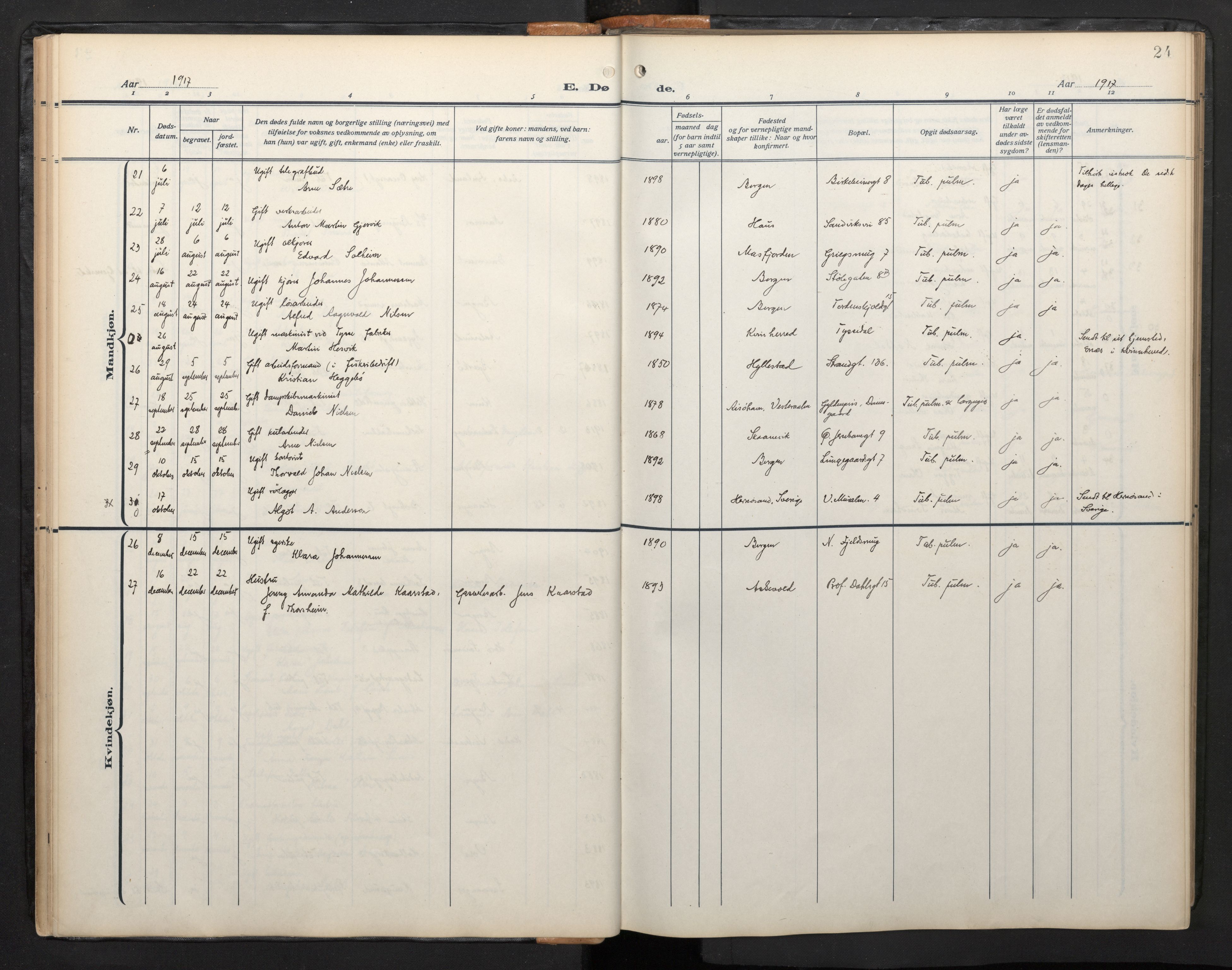 Arkivreferanse mangler*, SAB/-: Ministerialbok nr. A 1, 1912-1957, s. 23b-24a