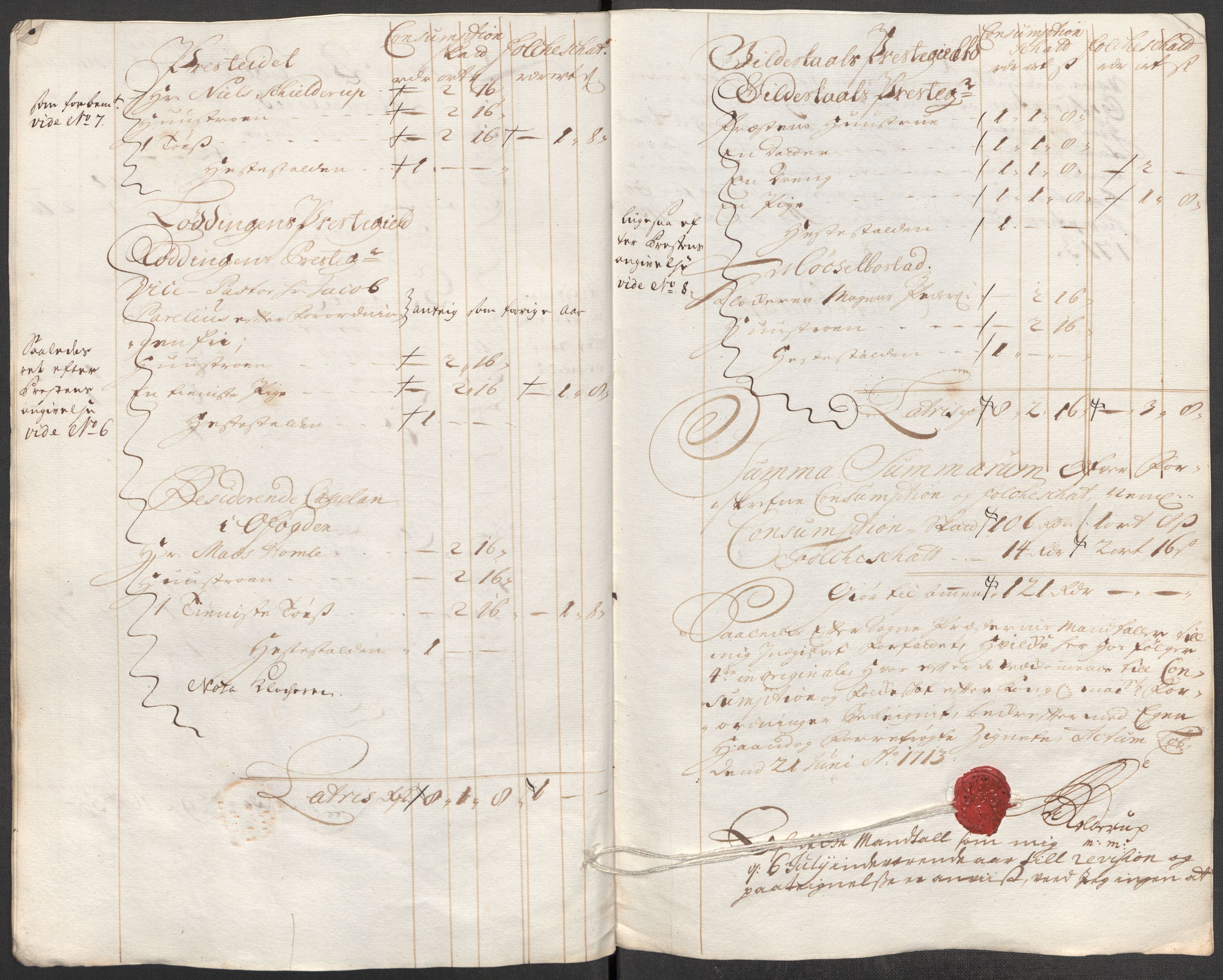 Rentekammeret inntil 1814, Reviderte regnskaper, Fogderegnskap, AV/RA-EA-4092/R66/L4583: Fogderegnskap Salten, 1713, s. 87