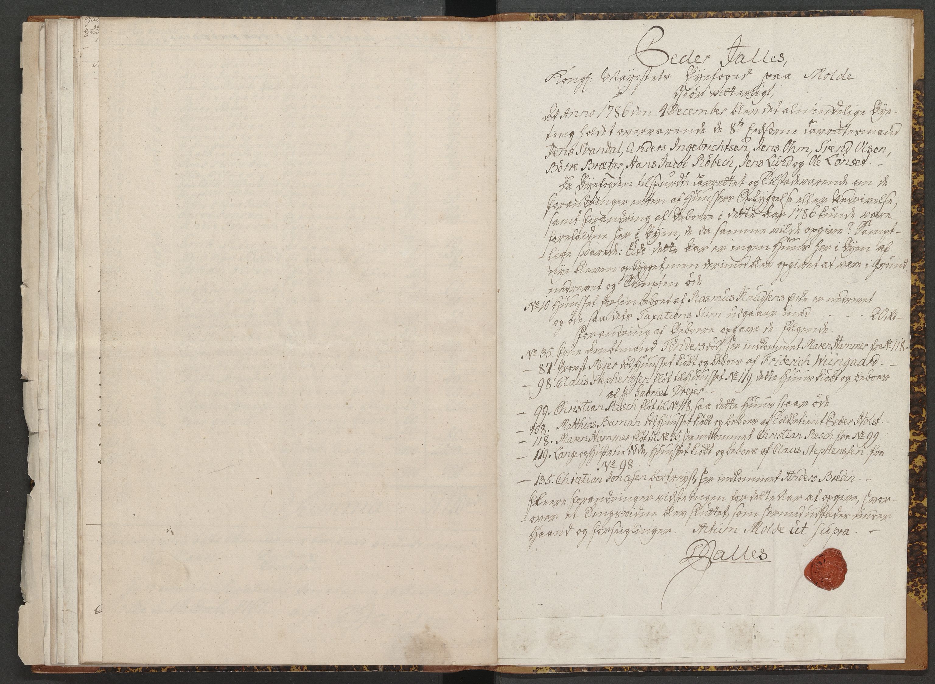 Molde magistrat, AV/SAT-A-0026/K/Ka/L0001: Branntakstprotokoll, 1767-1786