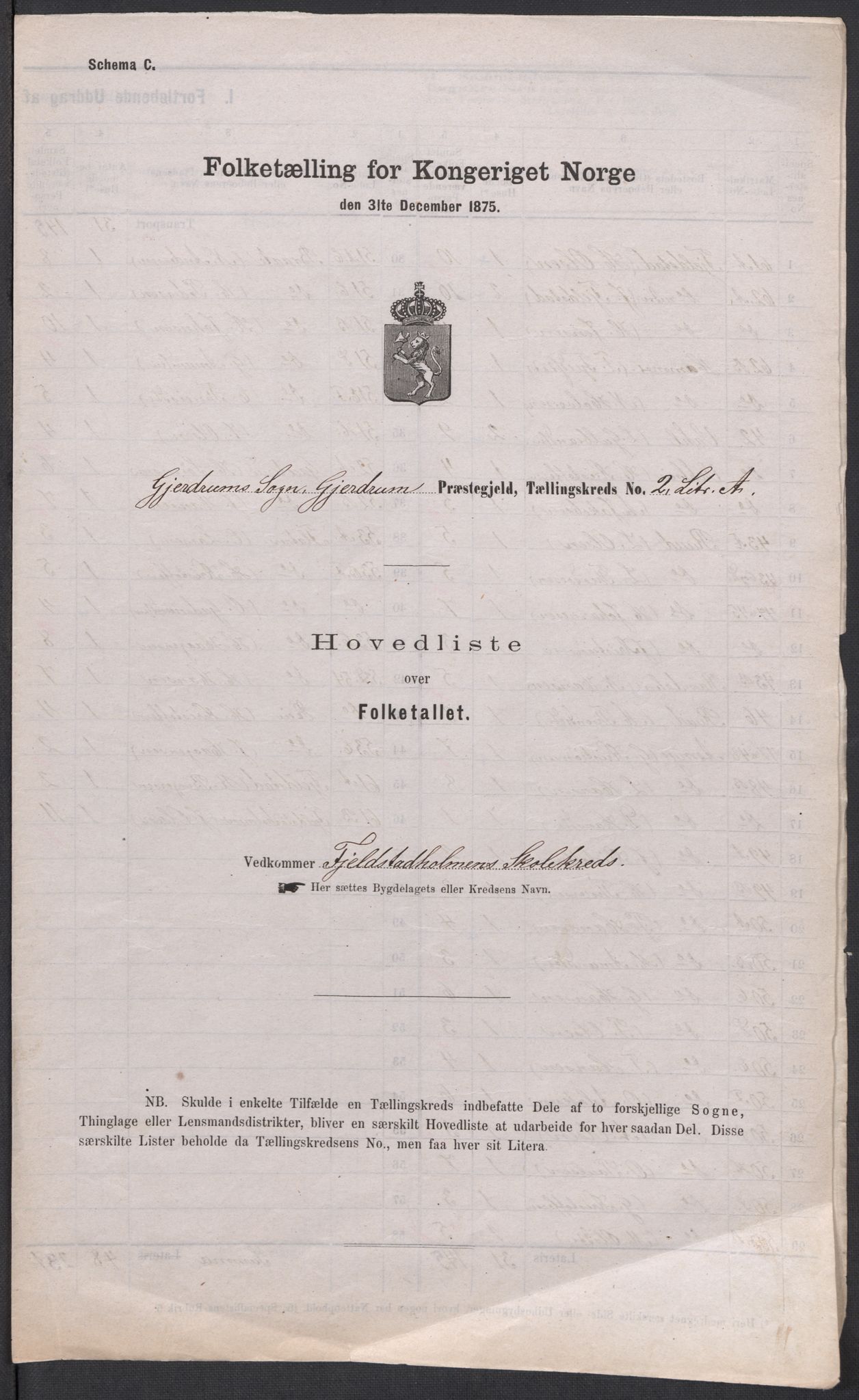 RA, Folketelling 1875 for 0234P Gjerdrum prestegjeld, 1875, s. 4