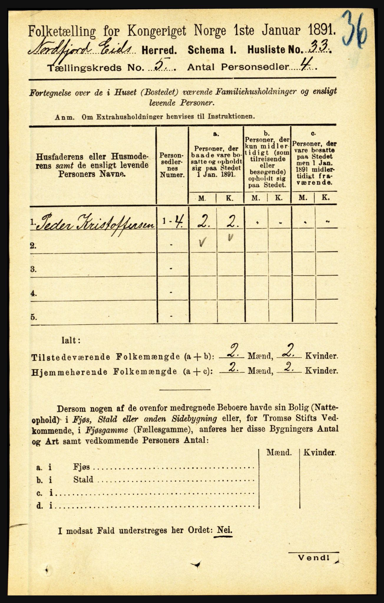 RA, Folketelling 1891 for 1443 Eid herred, 1891, s. 1138