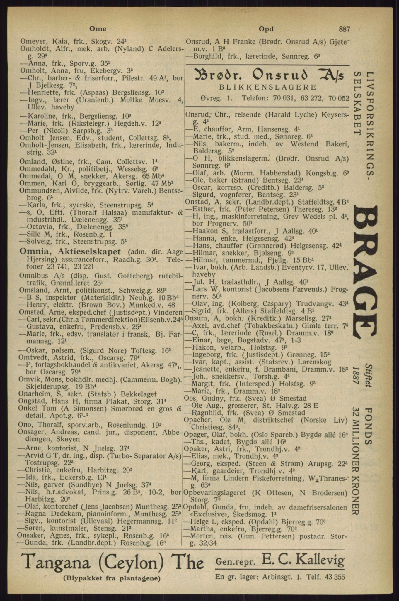 Kristiania/Oslo adressebok, PUBL/-, 1927, s. 887