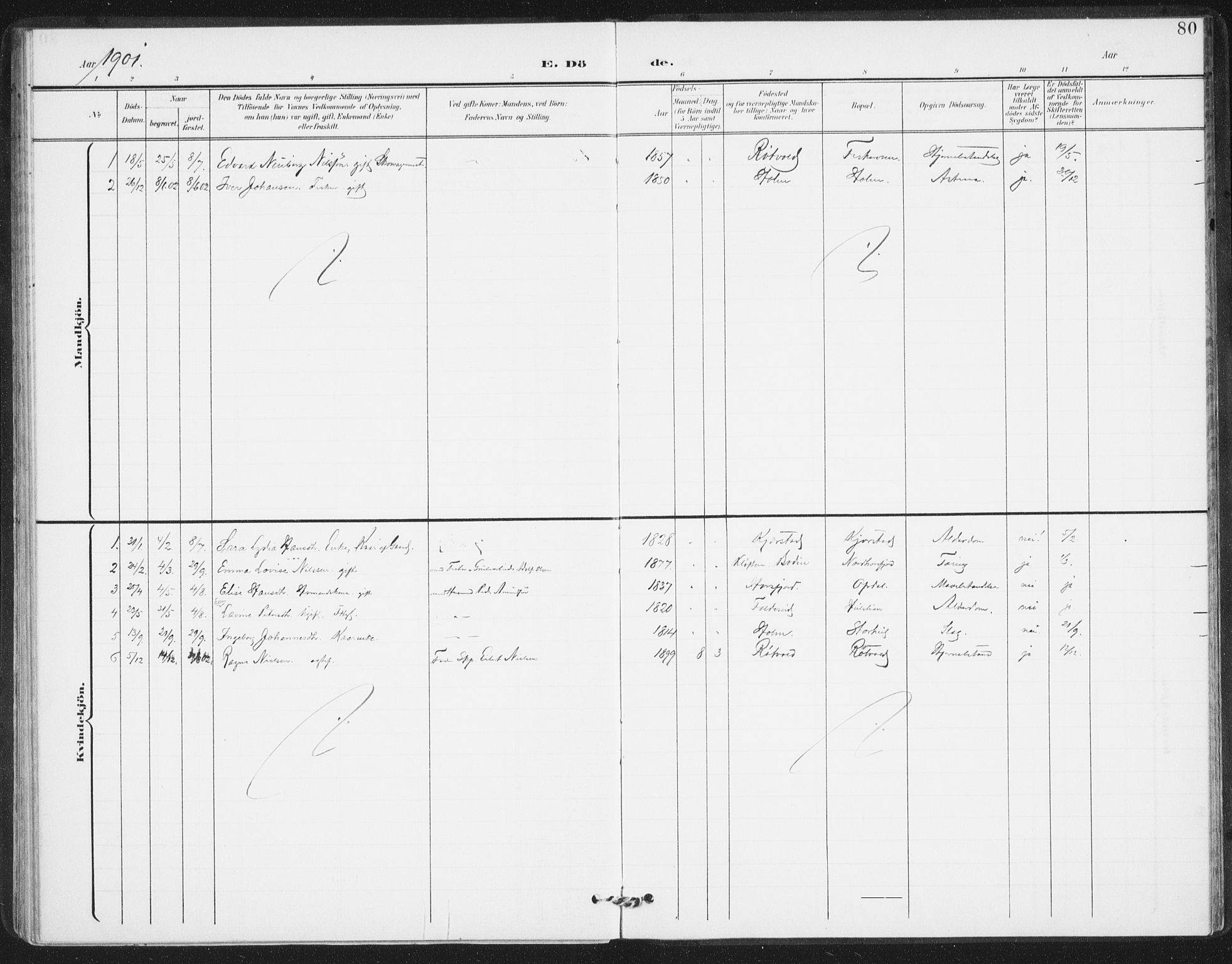 Ministerialprotokoller, klokkerbøker og fødselsregistre - Nordland, SAT/A-1459/811/L0167: Ministerialbok nr. 811A04, 1899-1913, s. 80
