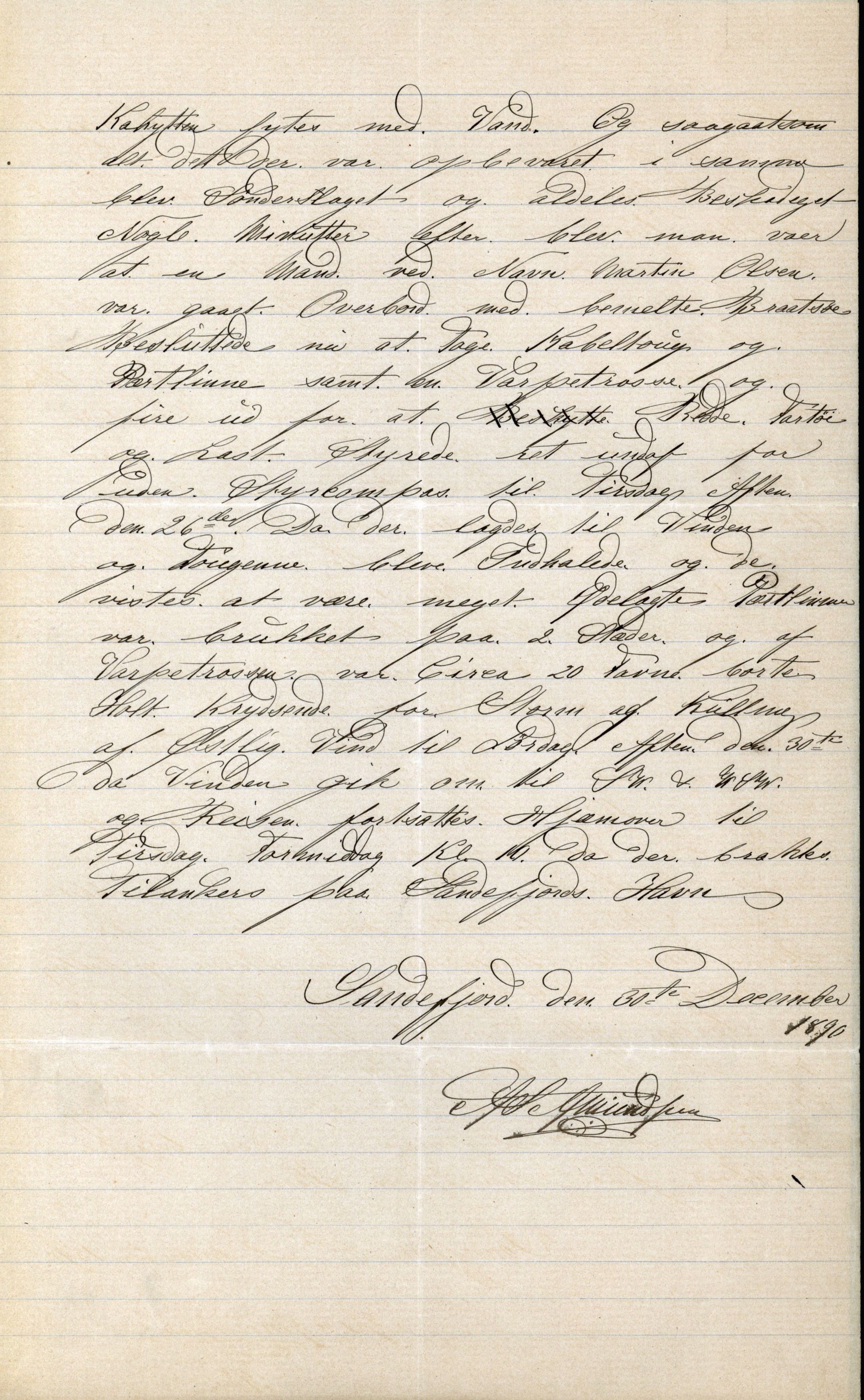 Pa 63 - Østlandske skibsassuranceforening, VEMU/A-1079/G/Ga/L0026/0007: Havaridokumenter / Arctic, Biskop Brun, Agnese, Annie, Alma, Bertha Rød, 1890, s. 12