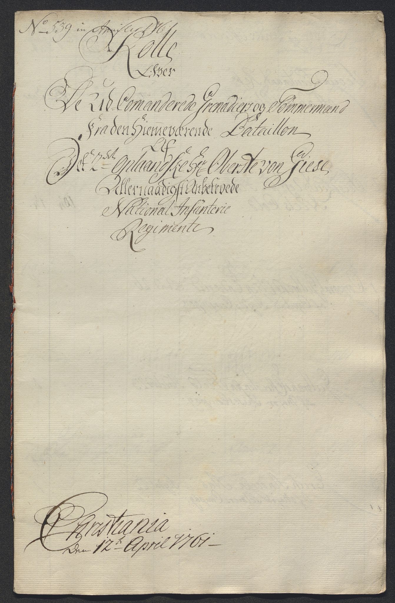 Kommanderende general (KG I) med Det norske krigsdirektorium, AV/RA-EA-5419/E/Ec/L0021: Ruller over nedkommanderte mannskap, 1758-1762, s. 620