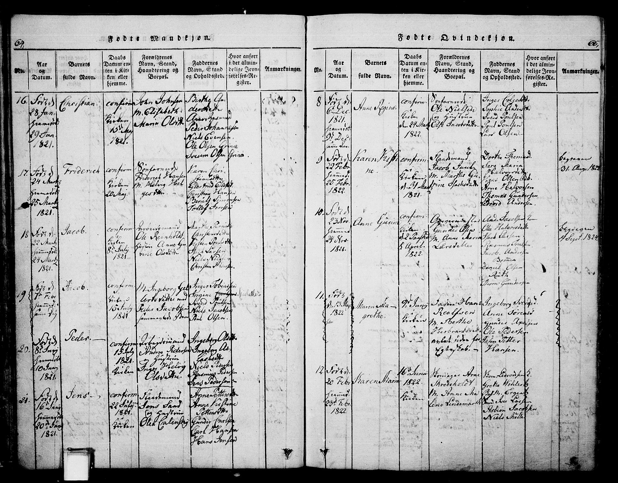 Skien kirkebøker, AV/SAKO-A-302/G/Ga/L0002: Klokkerbok nr. 2, 1814-1842, s. 64-65