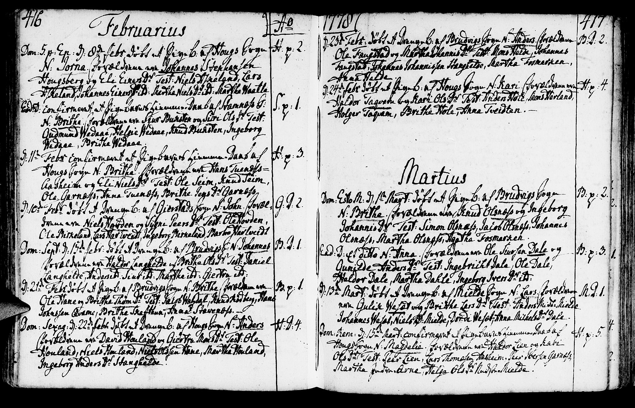 Haus sokneprestembete, SAB/A-75601/H/Haa: Ministerialbok nr. A 9, 1767-1781, s. 416-417