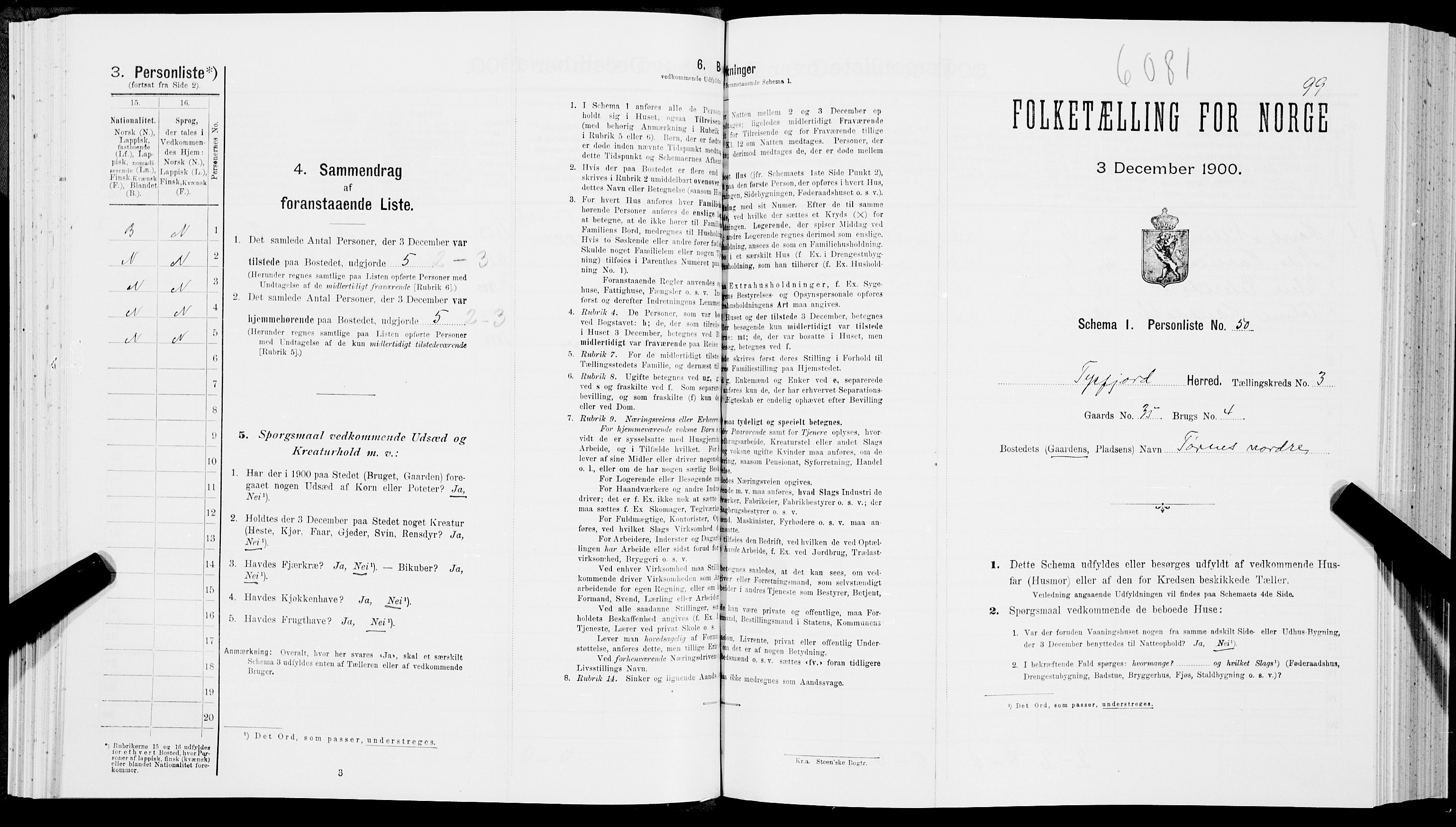SAT, Folketelling 1900 for 1850 Tysfjord herred, 1900, s. 395