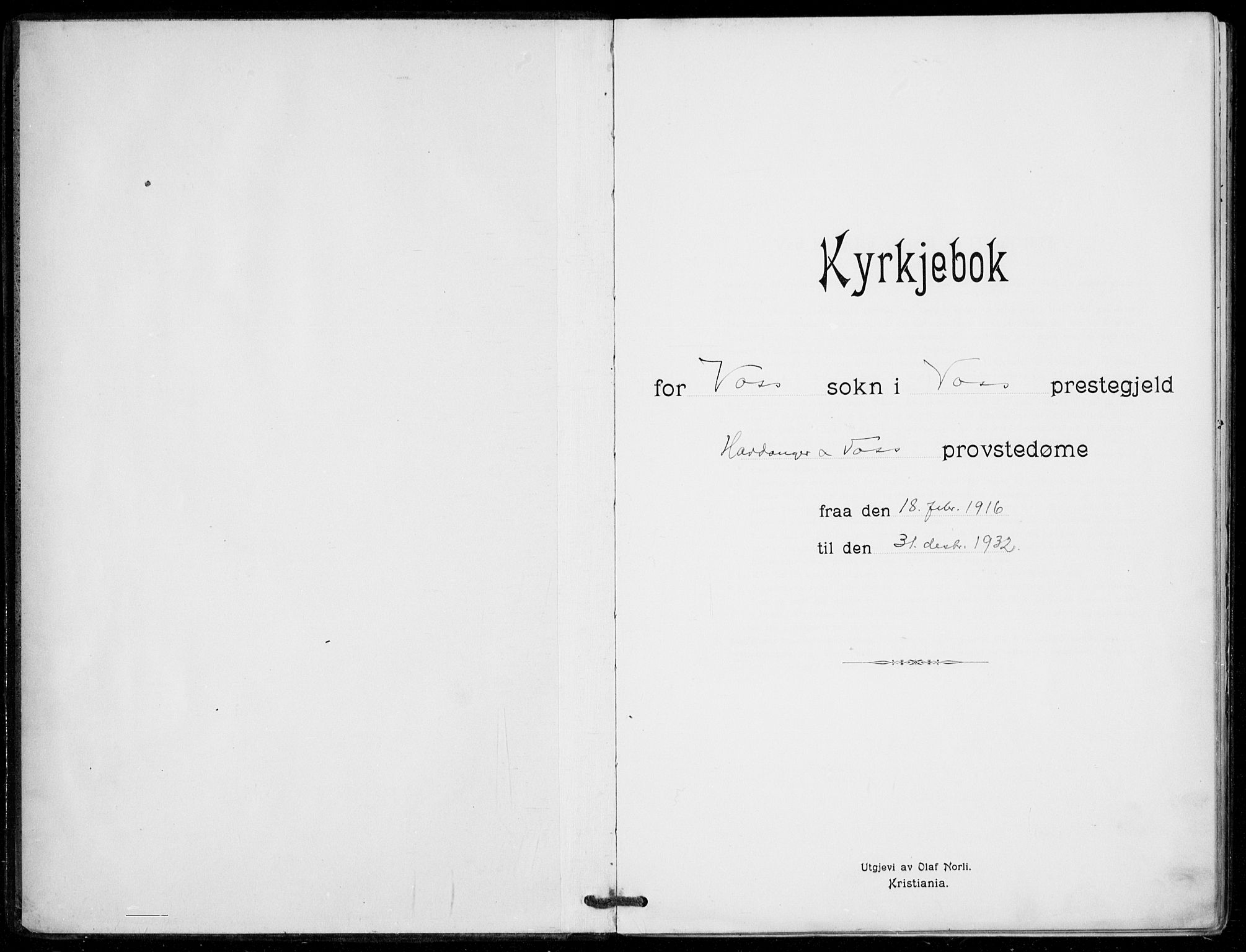 Voss sokneprestembete, SAB/A-79001/H/Haa: Ministerialbok nr. C  2, 1916-1932