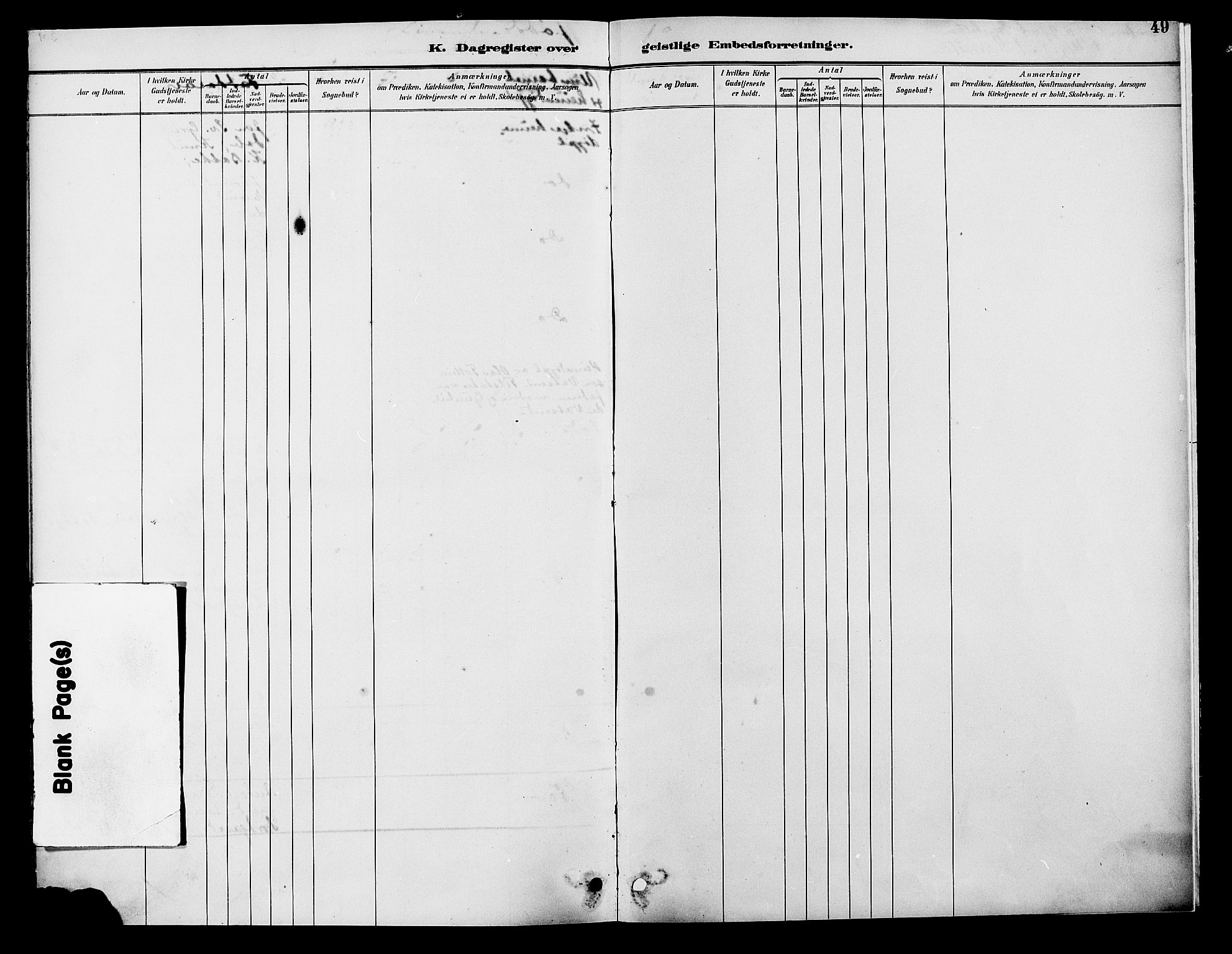 Bygland sokneprestkontor, AV/SAK-1111-0006/F/Fb/Fbd/L0002: Klokkerbok nr. B 2, 1894-1909, s. 49