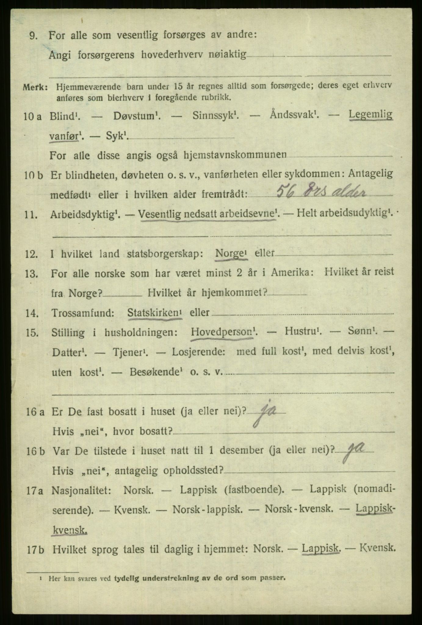 SATØ, Folketelling 1920 for 1938 Lyngen herred, 1920, s. 3540