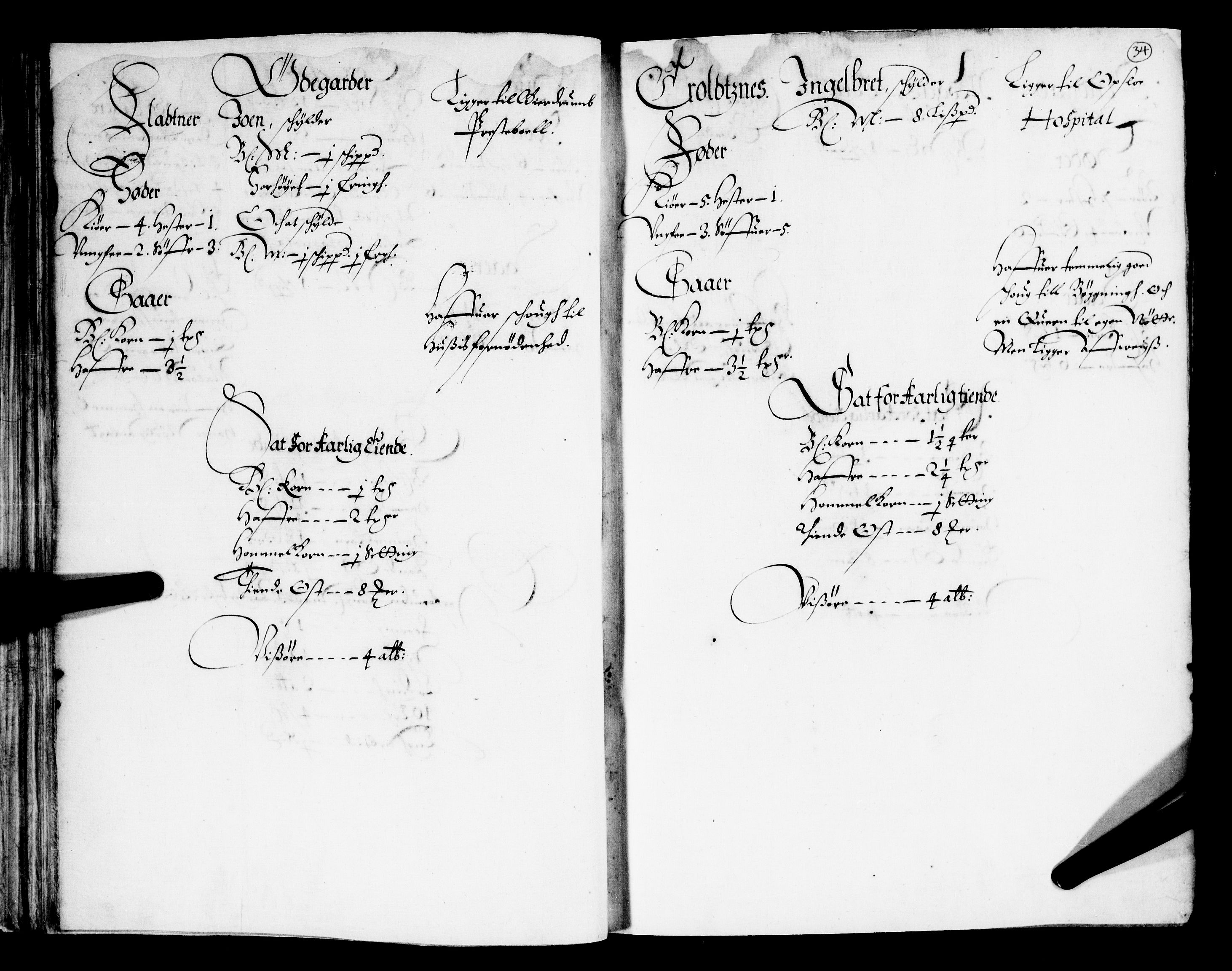 Rentekammeret inntil 1814, Realistisk ordnet avdeling, RA/EA-4070/N/Nb/Nba/L0009: Øvre Romerike fogderi, 1. del, 1665, s. 33b-34a