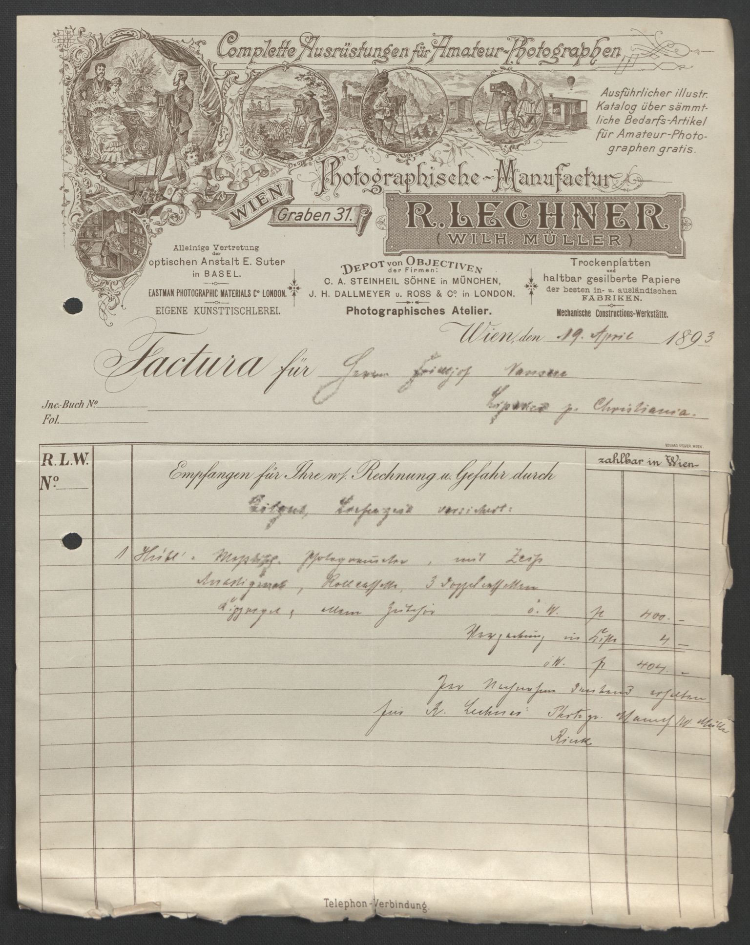 Arbeidskomitéen for Fridtjof Nansens polarekspedisjon, AV/RA-PA-0061/D/L0003/0002: Innk. brev og telegrammer vedr. proviant og utrustning / Utrustningen m.m. - korrespondanse, 1893, s. 255