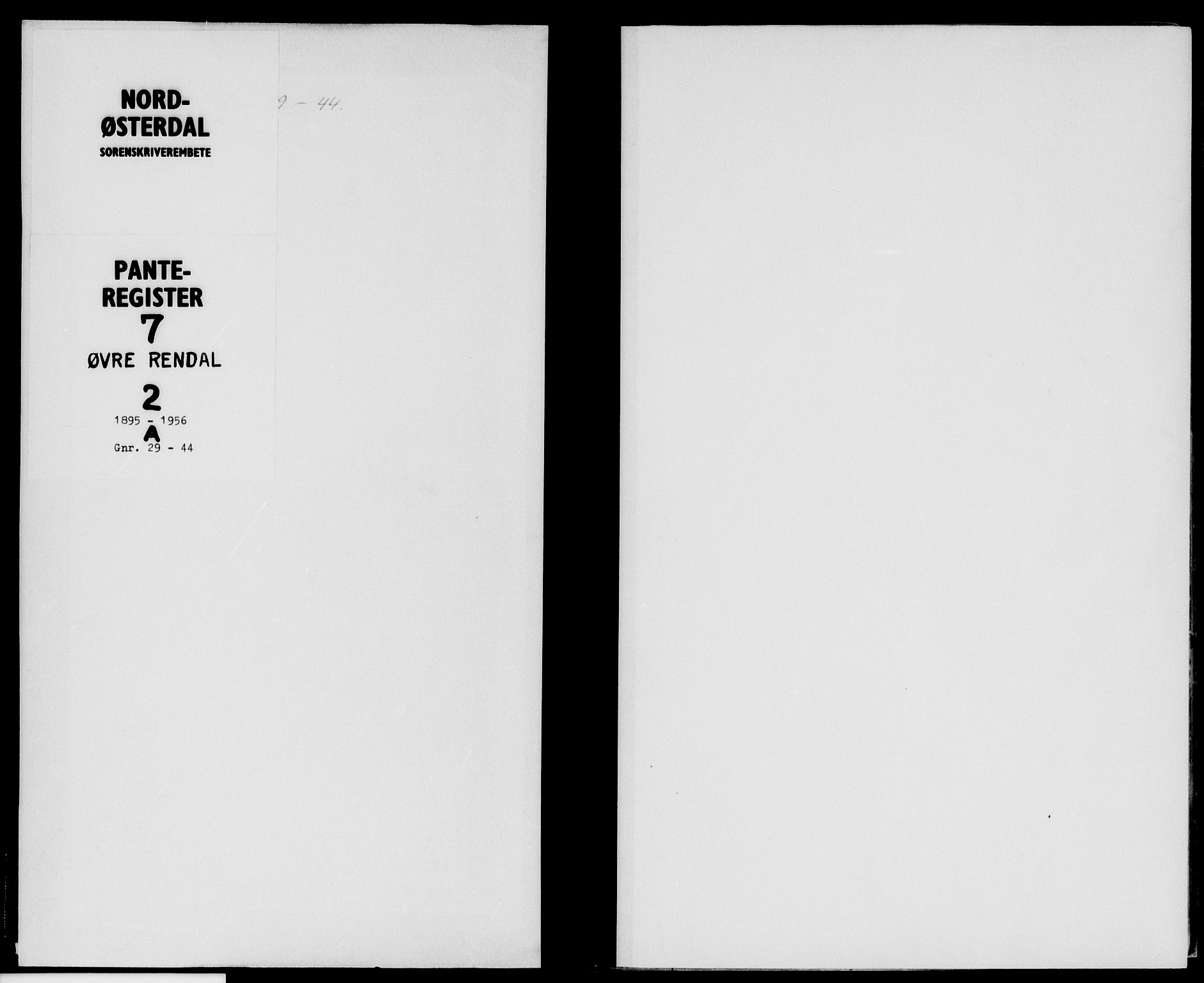 Nord-Østerdal tingrett, SAH/TING-020/H/Ha/Haa/L0007: Panteregister nr. 2A, 1895-1956