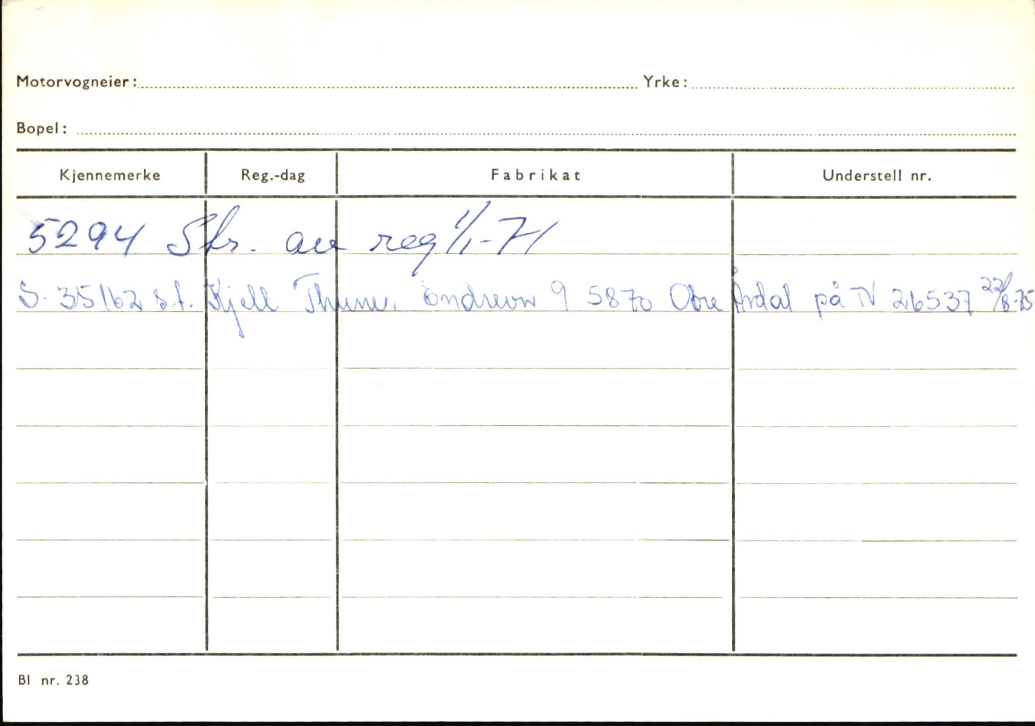 Statens vegvesen, Sogn og Fjordane vegkontor, AV/SAB-A-5301/4/F/L0145: Registerkort Vågsøy S-Å. Årdal I-P, 1945-1975, s. 2122