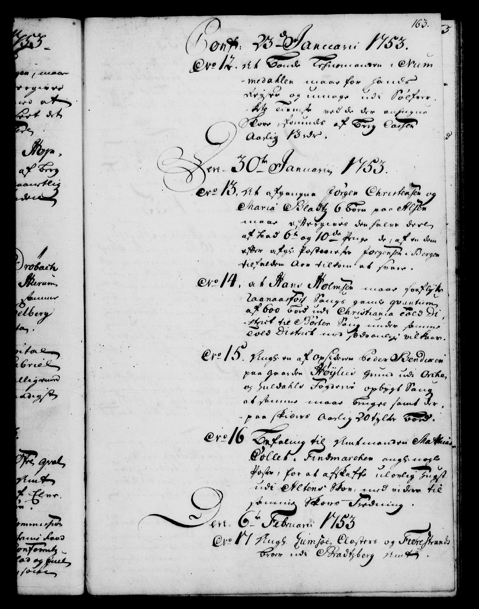 Rentekammeret, Kammerkanselliet, RA/EA-3111/G/Gf/Gfb/L0005: Register til norske relasjons- og resolusjonsprotokoller (merket RK 52.100), 1744-1754, s. 163