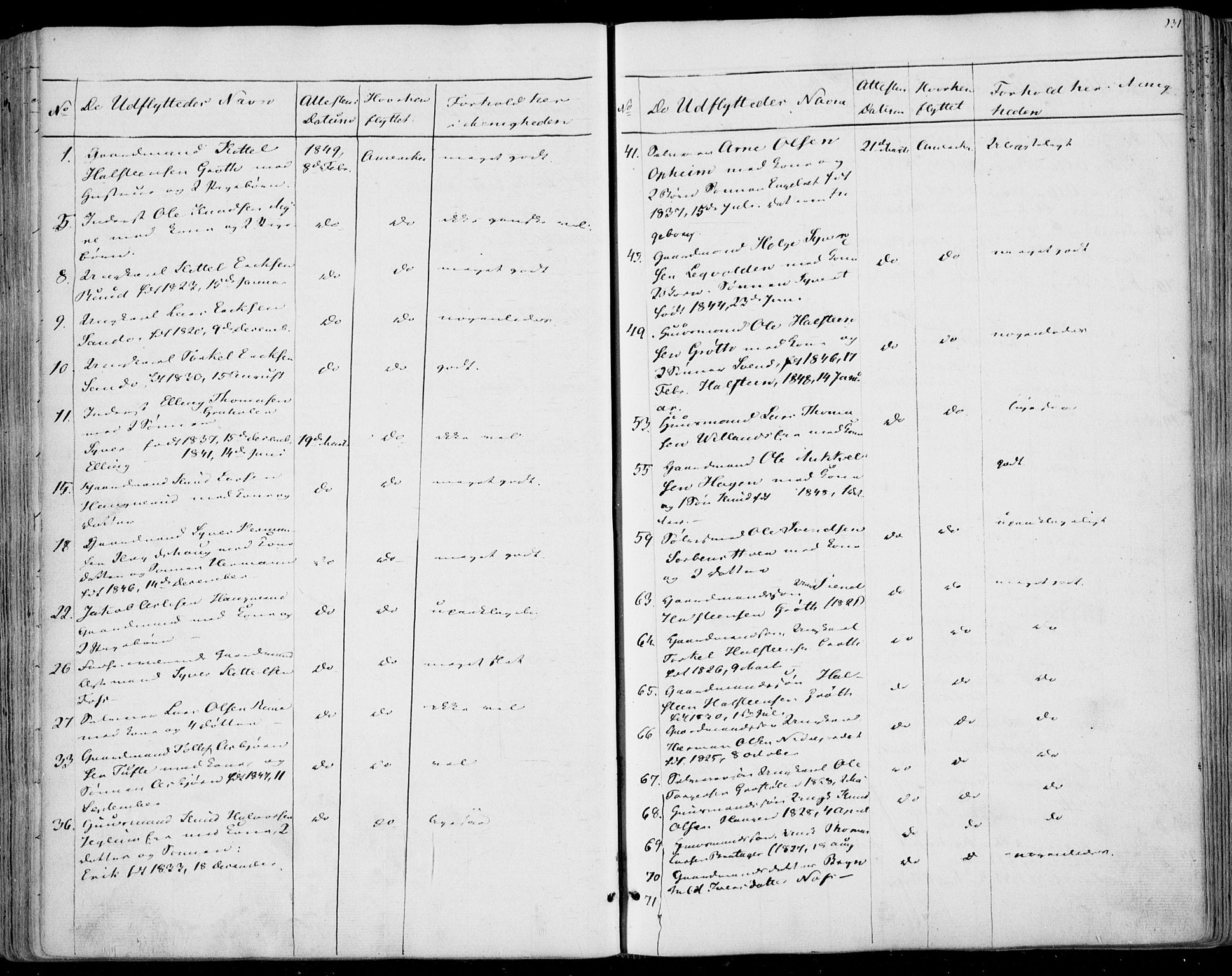 Ål kirkebøker, SAKO/A-249/F/Fa/L0006: Ministerialbok nr. I 6, 1849-1864, s. 231