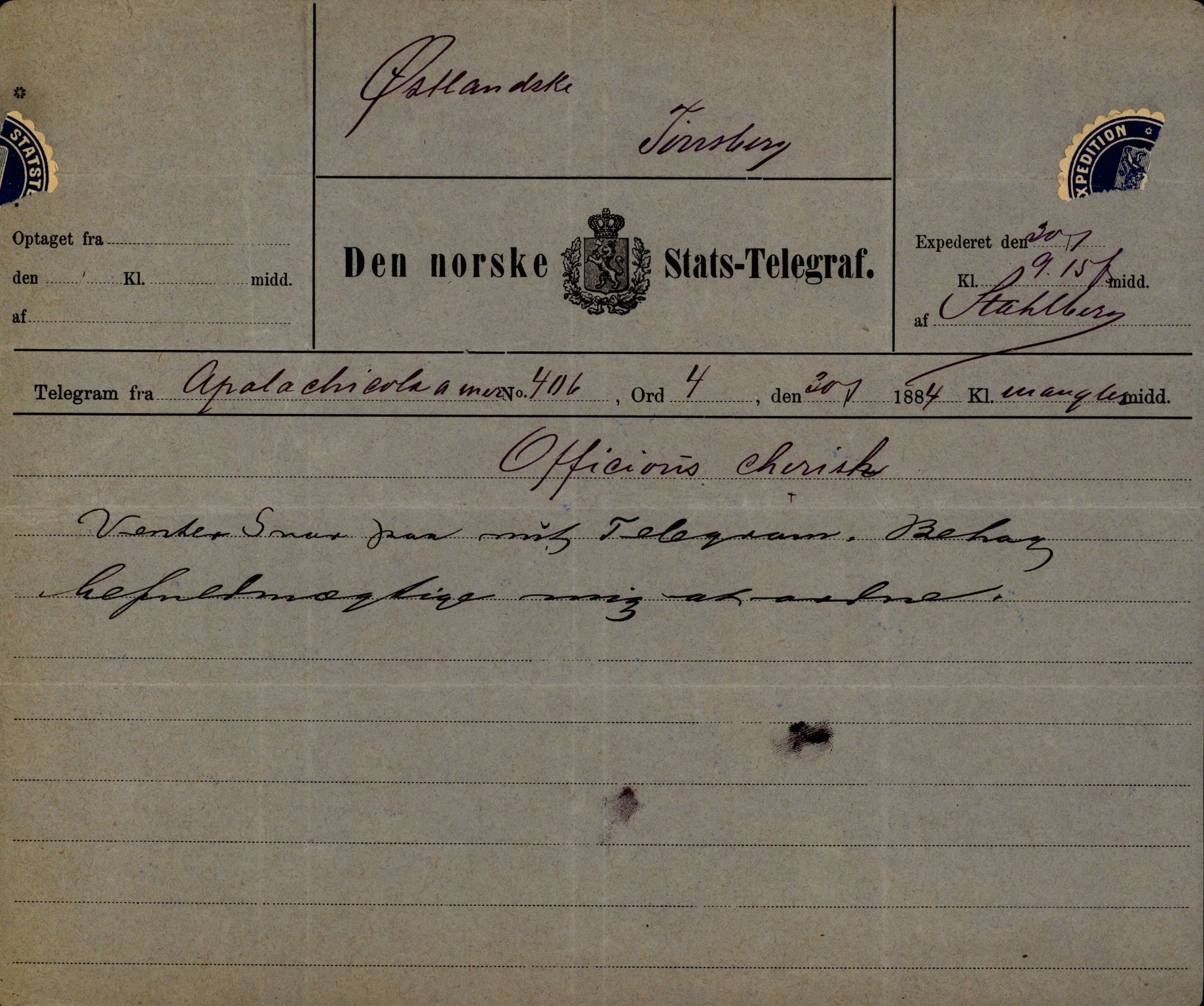 Pa 63 - Østlandske skibsassuranceforening, VEMU/A-1079/G/Ga/L0017/0010: Havaridokumenter / Frithjof, Grid, Gratitude, Gaselle, Garibaldi, 1884, s. 24