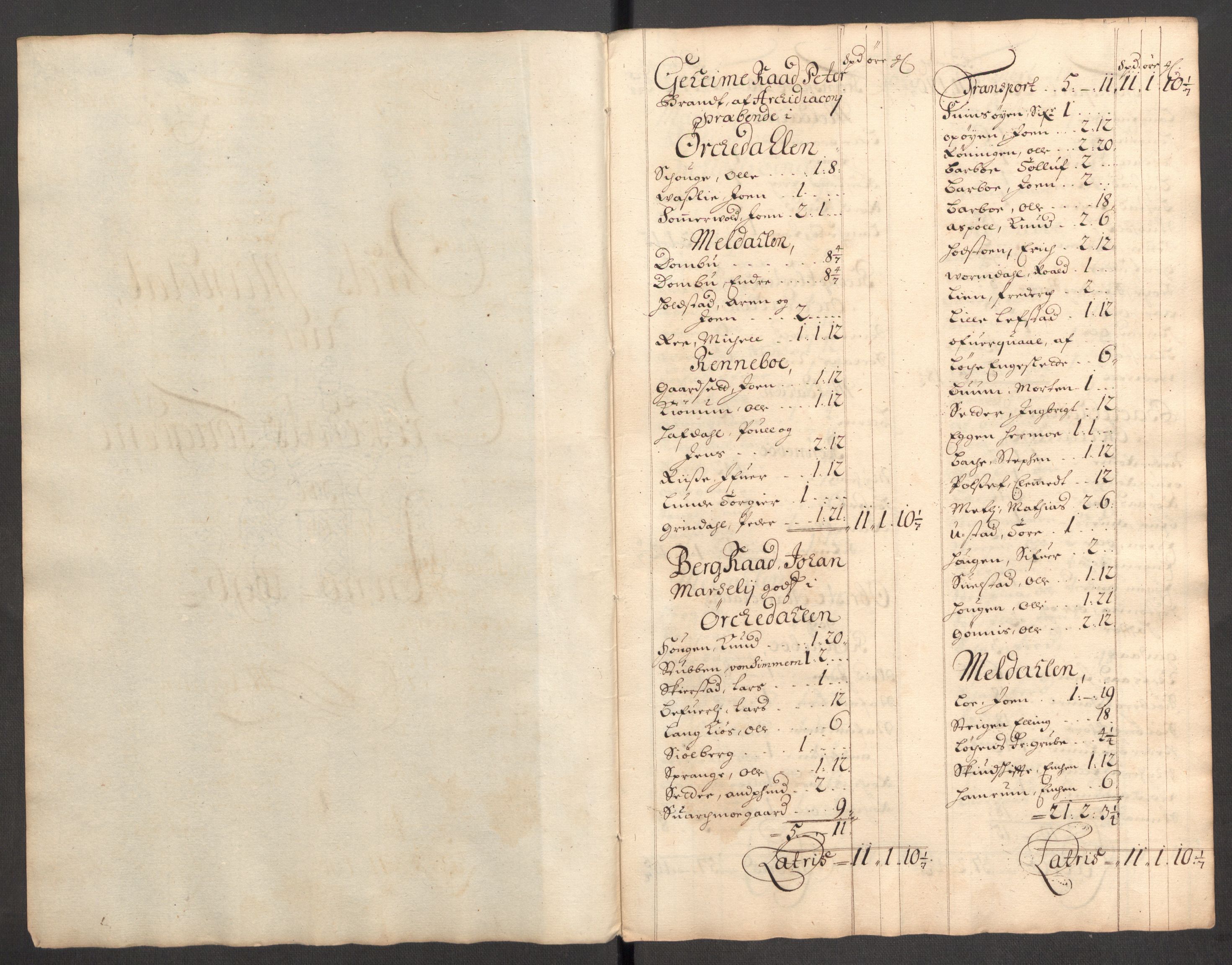 Rentekammeret inntil 1814, Reviderte regnskaper, Fogderegnskap, RA/EA-4092/R60/L3946: Fogderegnskap Orkdal og Gauldal, 1696, s. 113