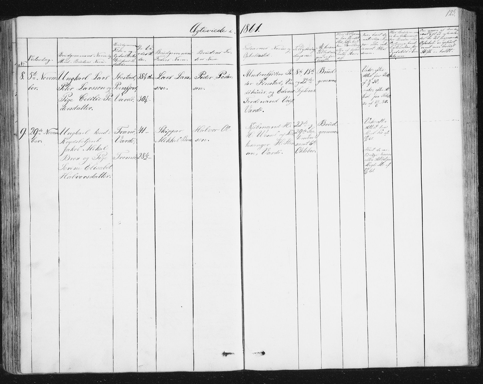 Vardø sokneprestkontor, SATØ/S-1332/H/Ha/L0003kirke: Ministerialbok nr. 3, 1843-1861, s. 125