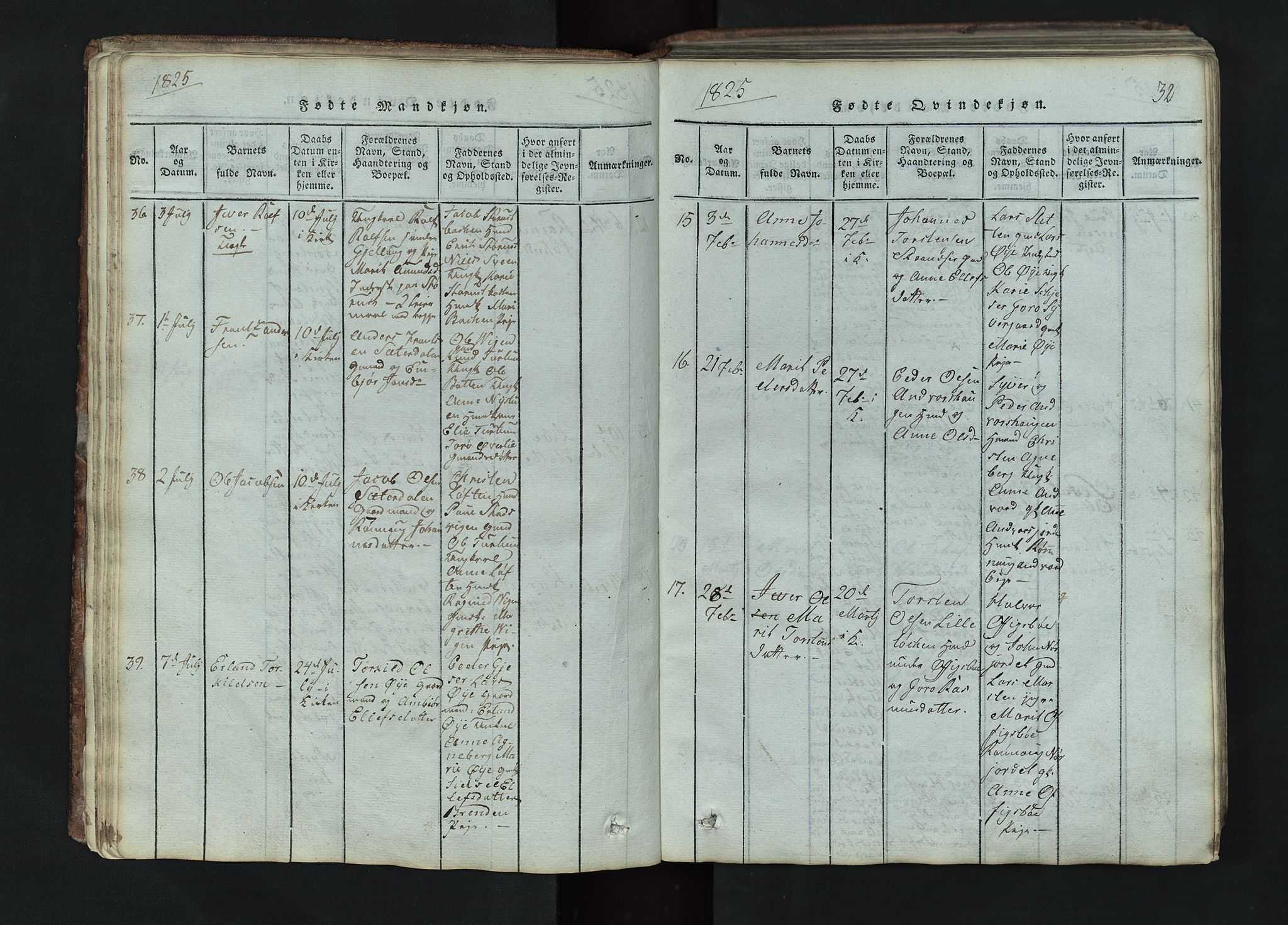 Lom prestekontor, AV/SAH-PREST-070/L/L0002: Klokkerbok nr. 2, 1815-1844, s. 32