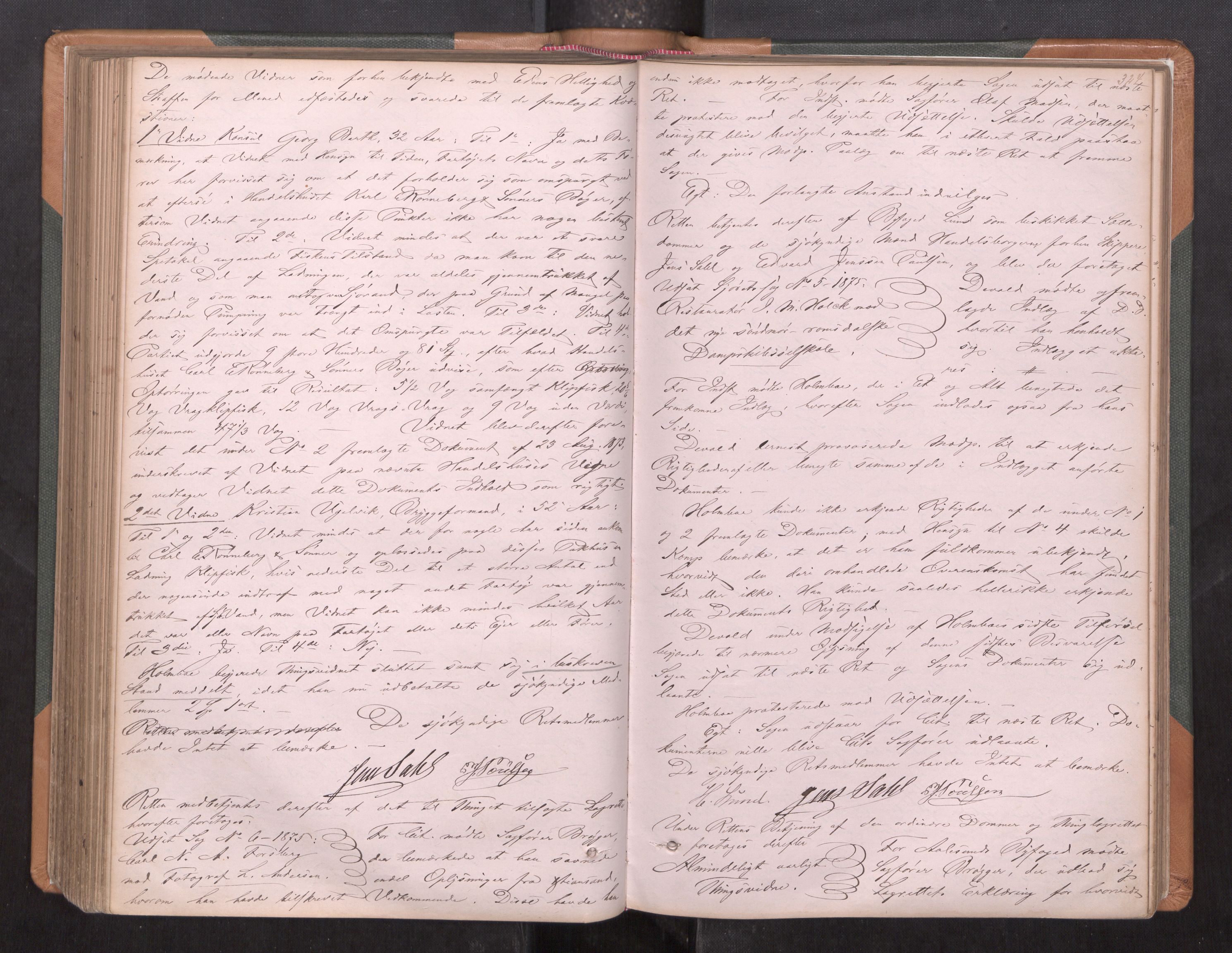 Ålesund byfogd, AV/SAT-A-4384/0001/01/01A/L0002: Tingbok, 1870-1878, s. 323b-324a