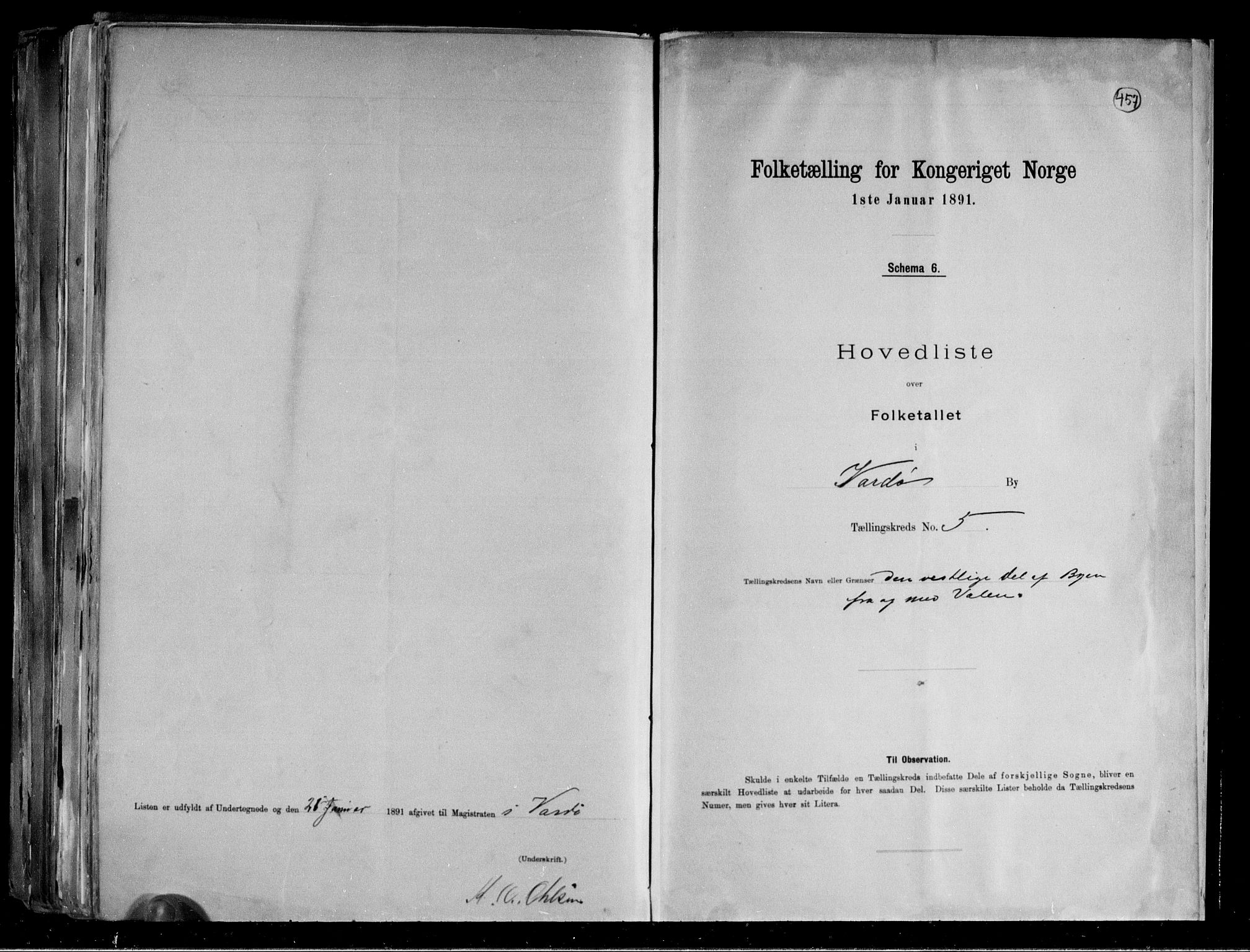 RA, Folketelling 1891 for 2002 Vardø kjøpstad, 1891, s. 13