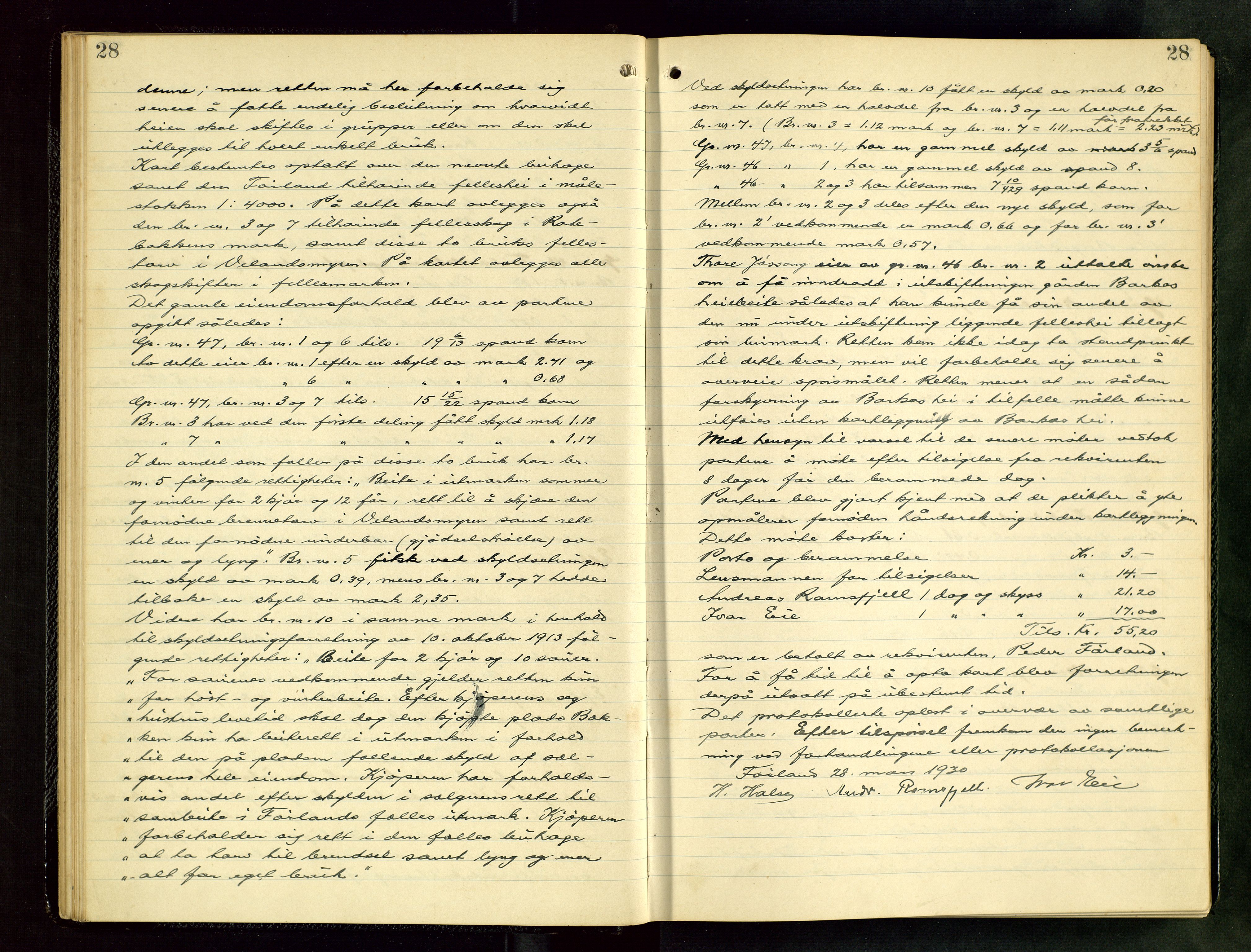 Rogaland jordskifterett, AV/SAST-A-102426/Oa/L0082: Forhandlingsprotokoll, 1929-1932, s. 28