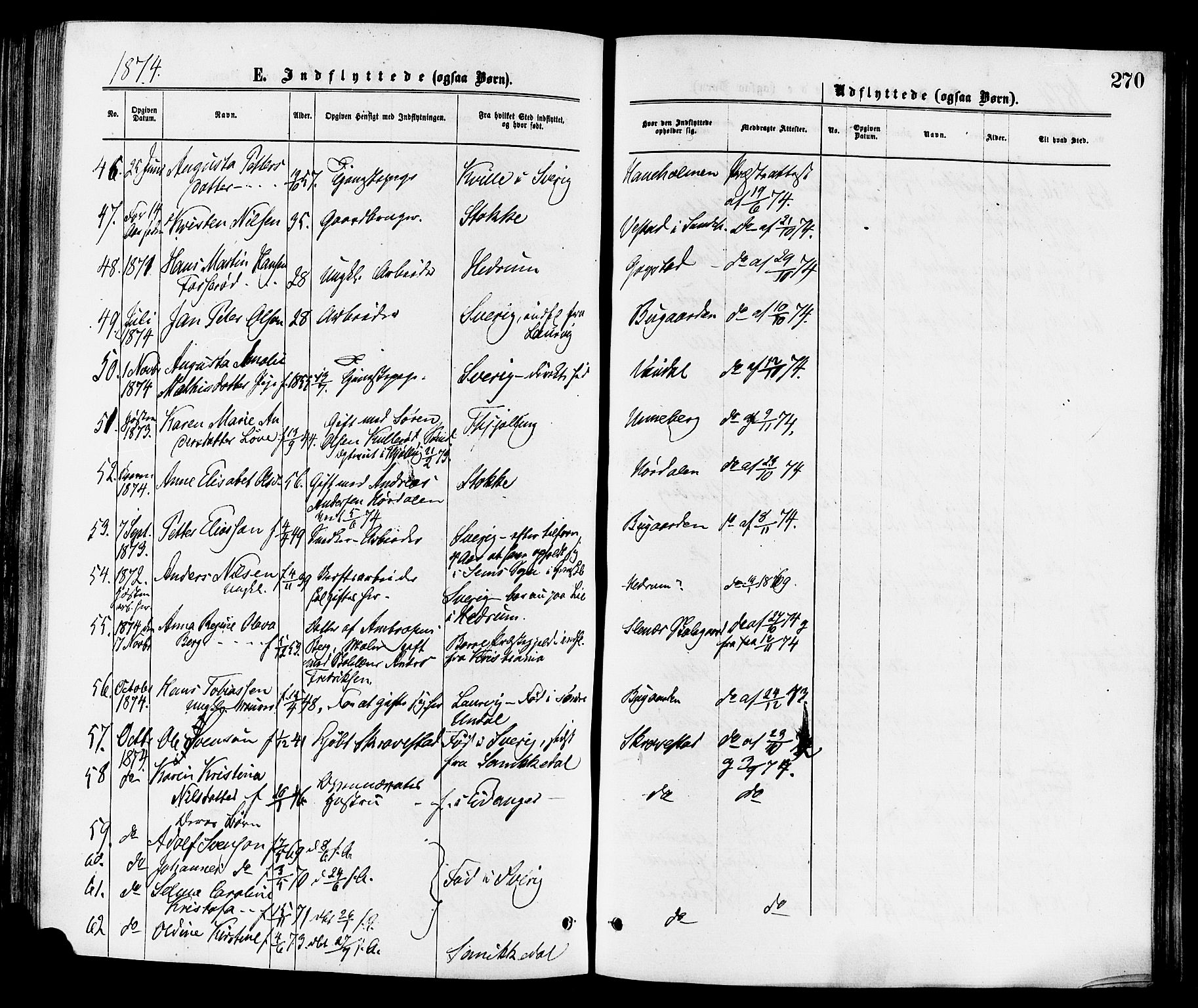 Sandar kirkebøker, AV/SAKO-A-243/F/Fa/L0011: Ministerialbok nr. 11, 1872-1882, s. 270